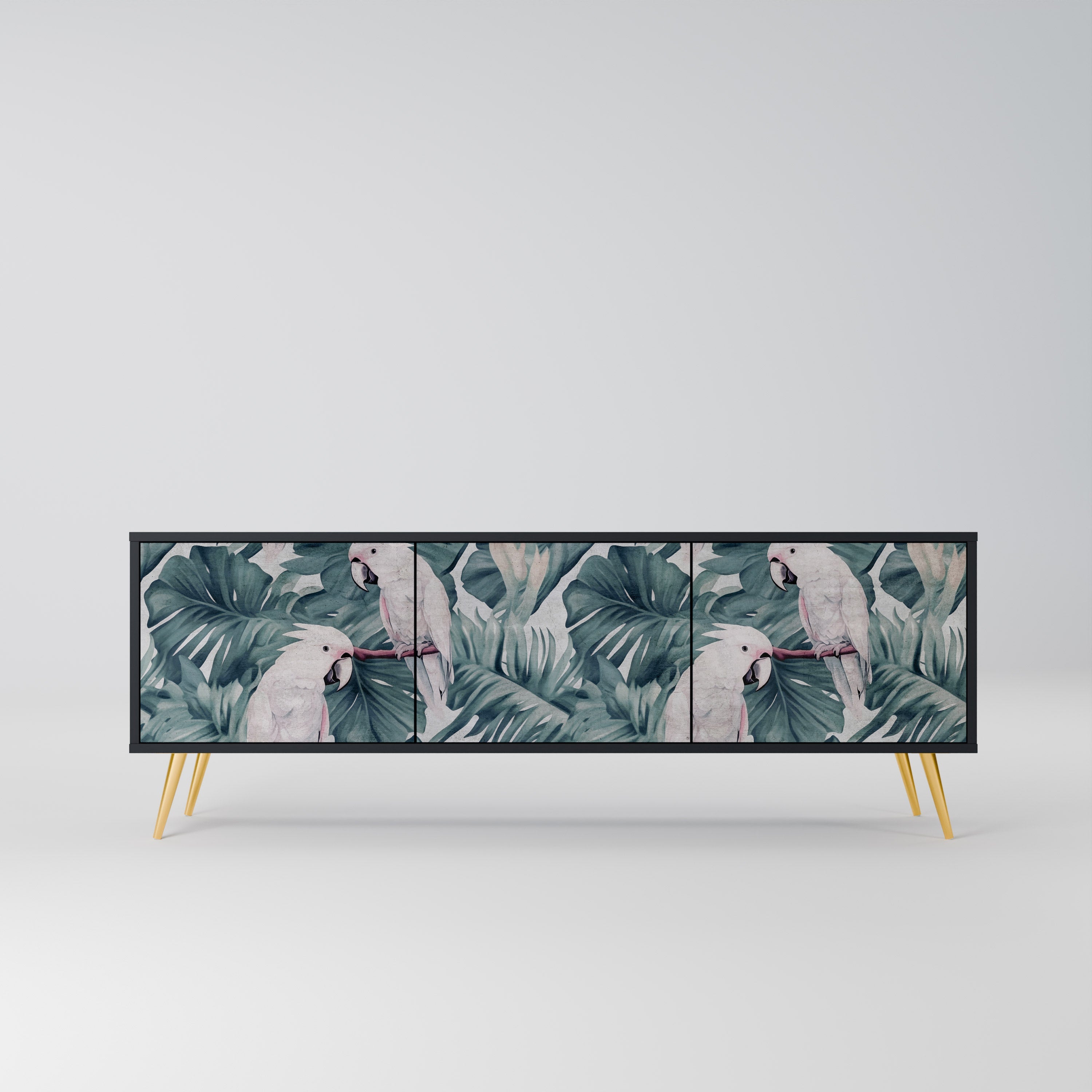 Meuble TV 3 portes POPINJAY LOOK finition noire