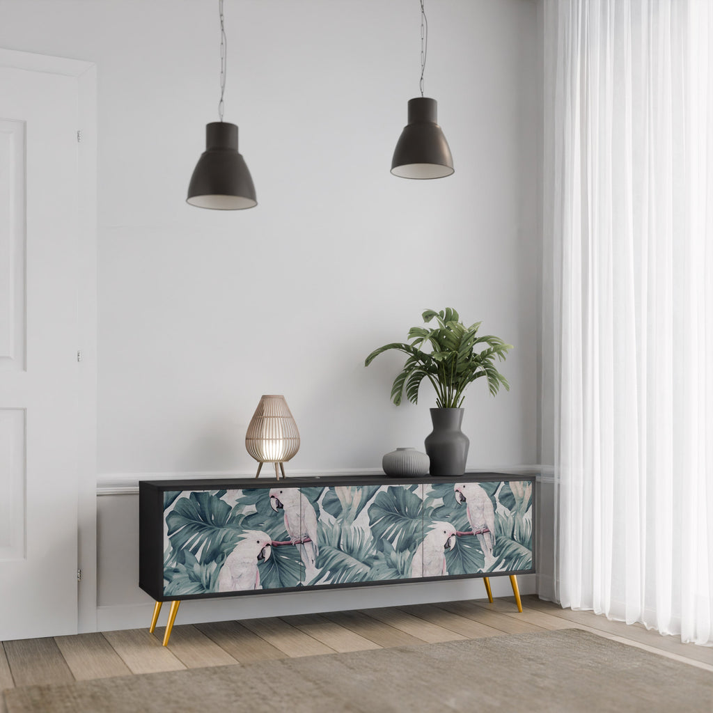 Meuble TV 3 portes POPINJAY LOOK finition noire