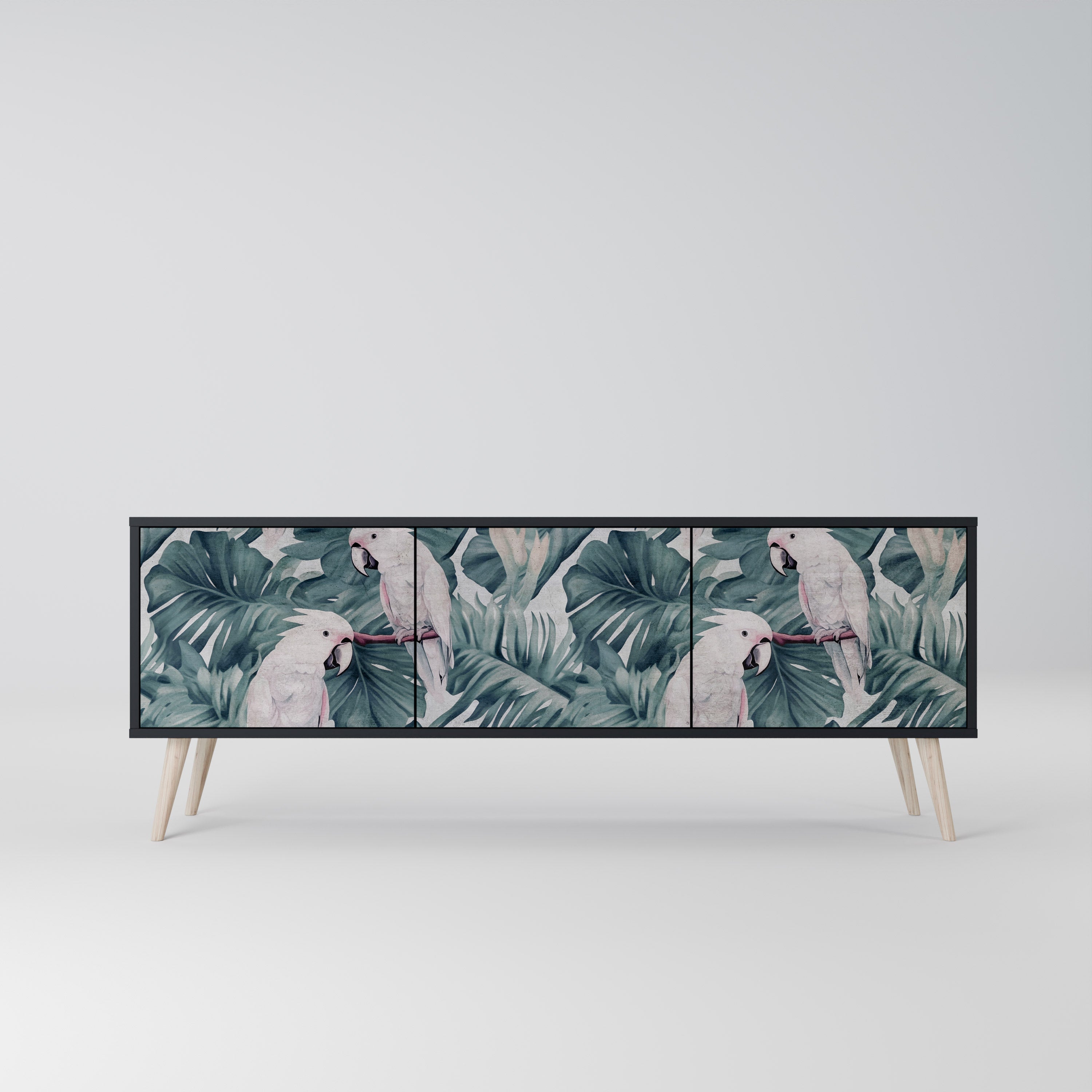 Meuble TV 3 portes POPINJAY LOOK finition noire