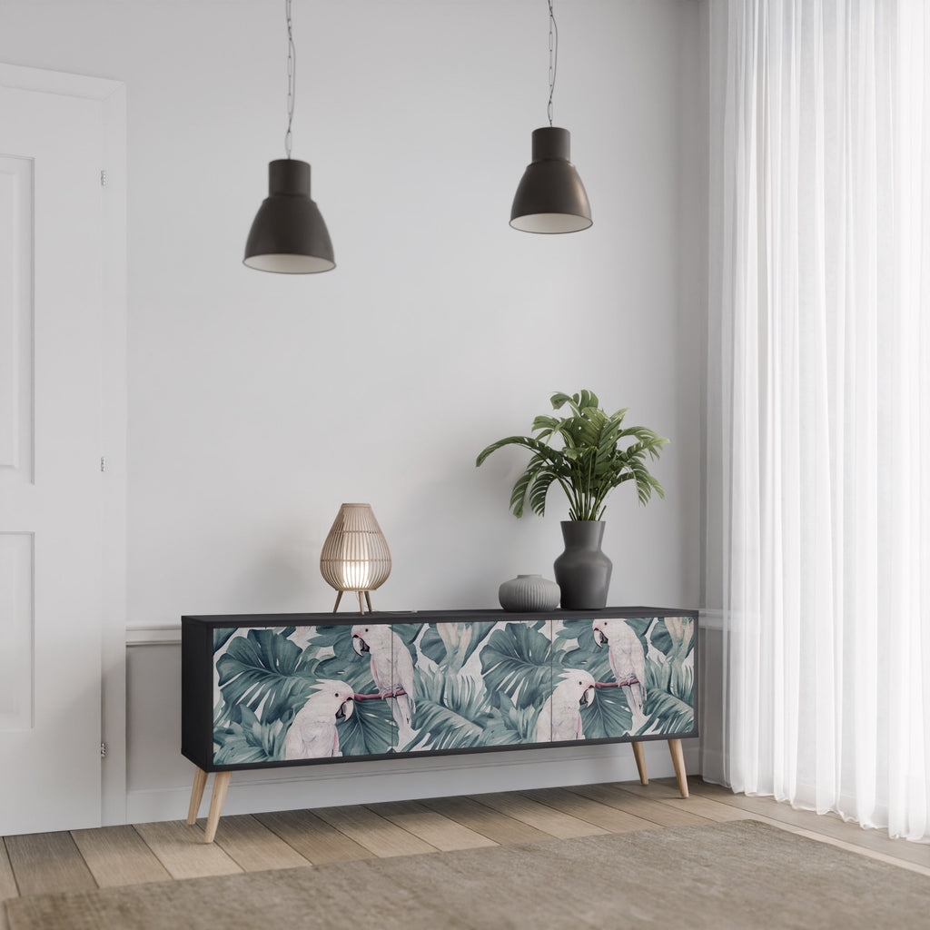 Meuble TV 3 portes POPINJAY LOOK finition noire