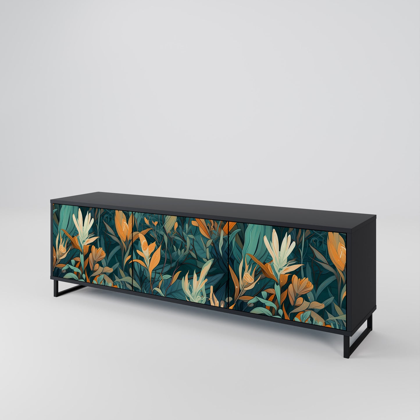 FLORAL SERENITY 3-Door TV Cabinet