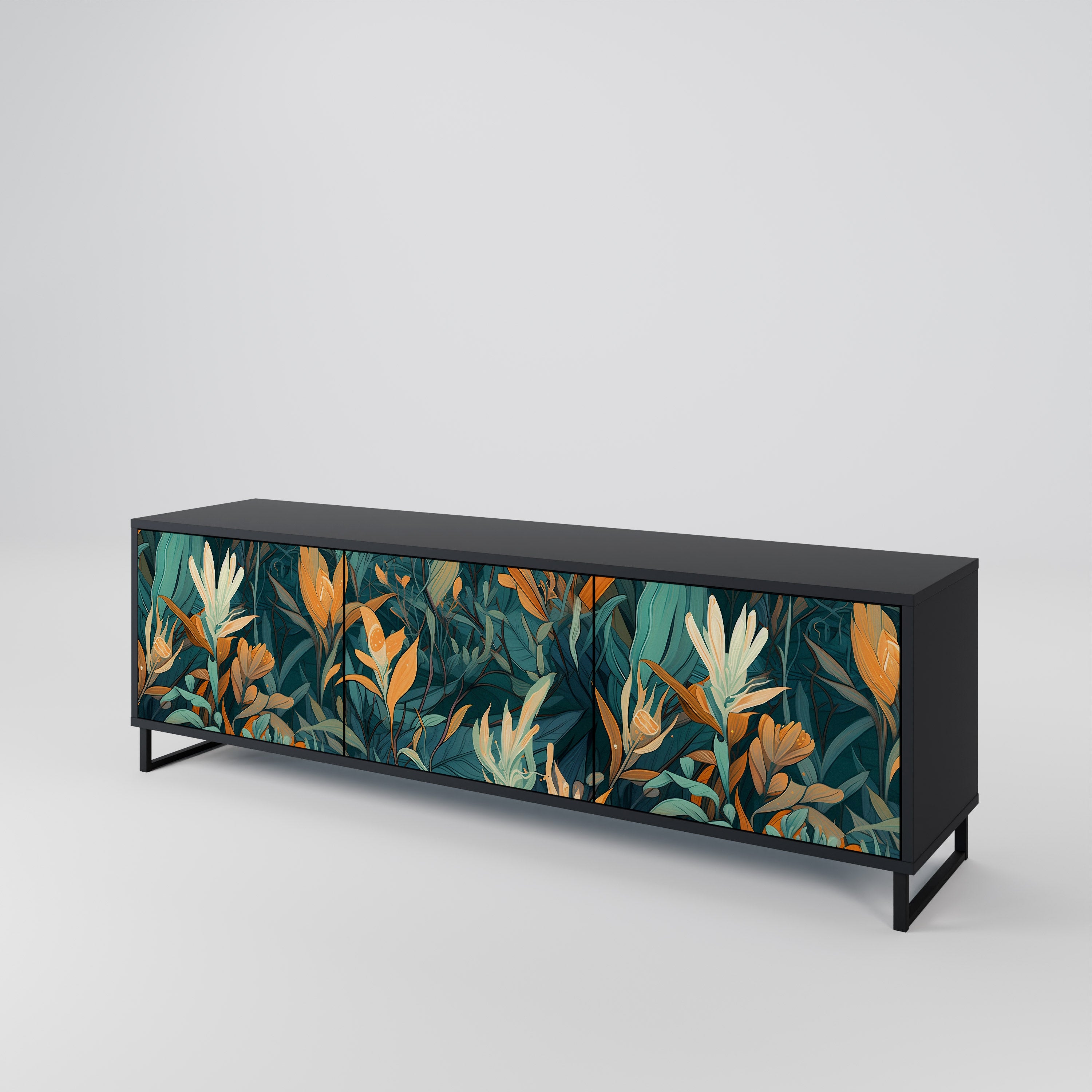 FLORAL SERENITY 3-Door TV Cabinet