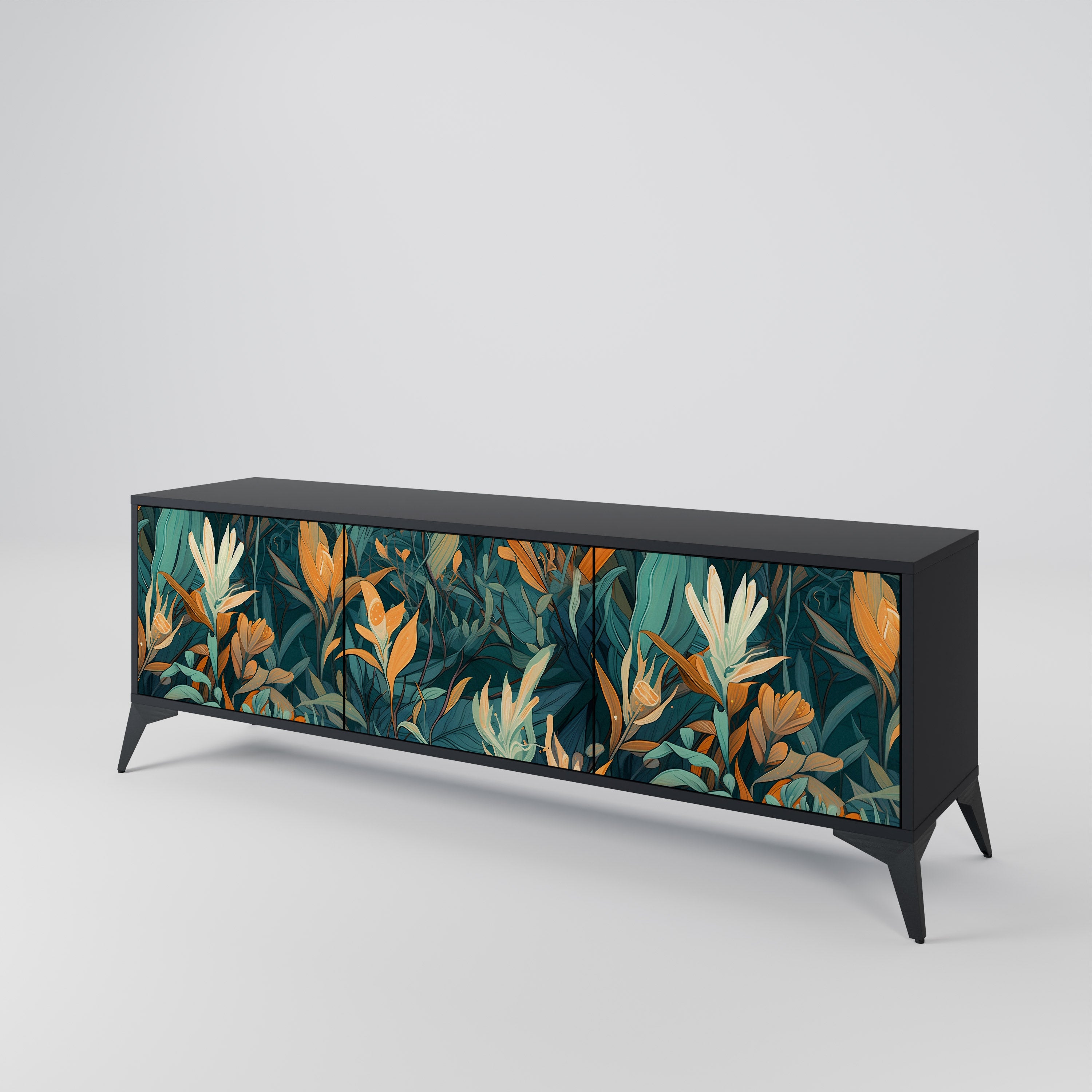 FLORAL SERENITY 3-Door TV Cabinet