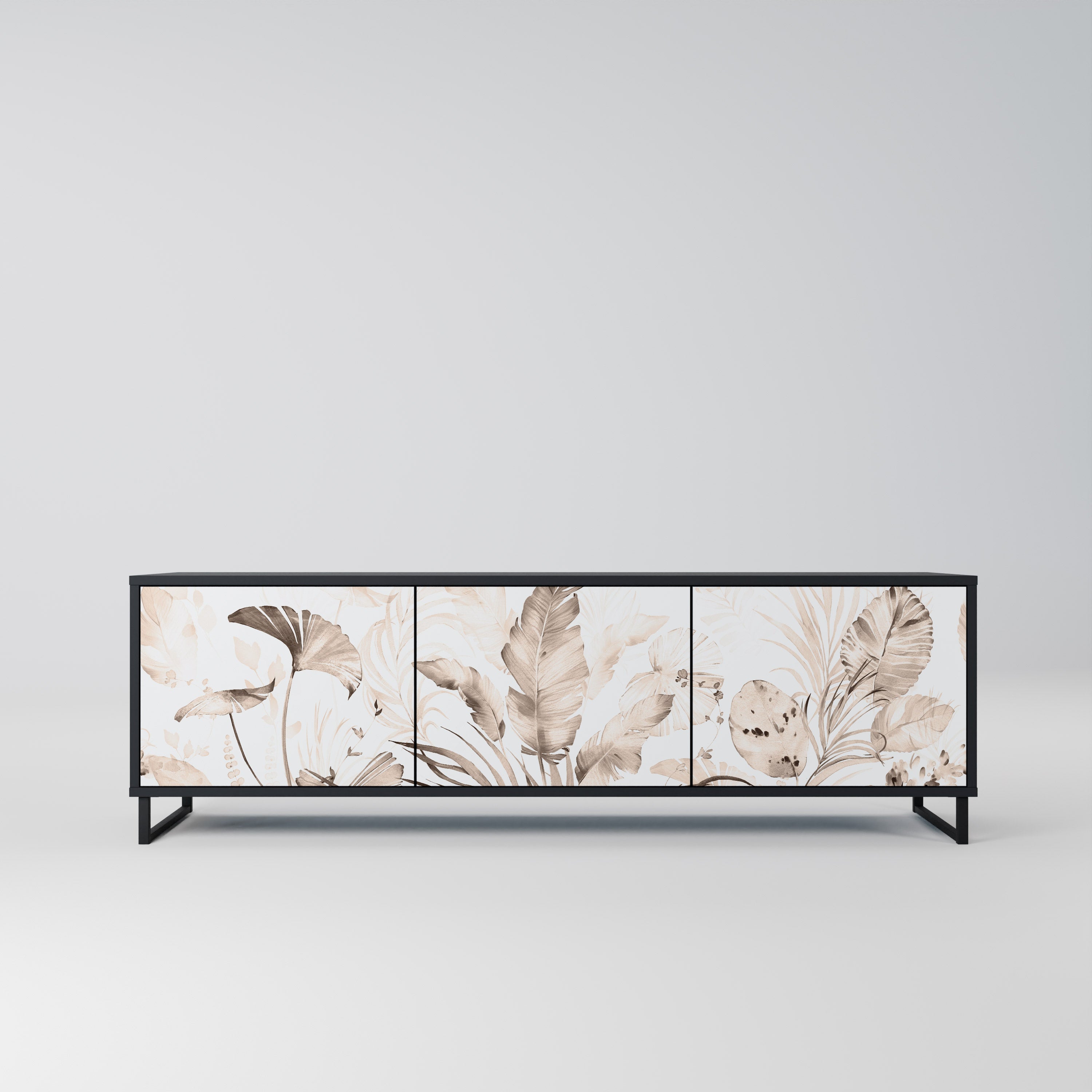 Meuble TV 3 portes WILD TENDERNESS en finition noire