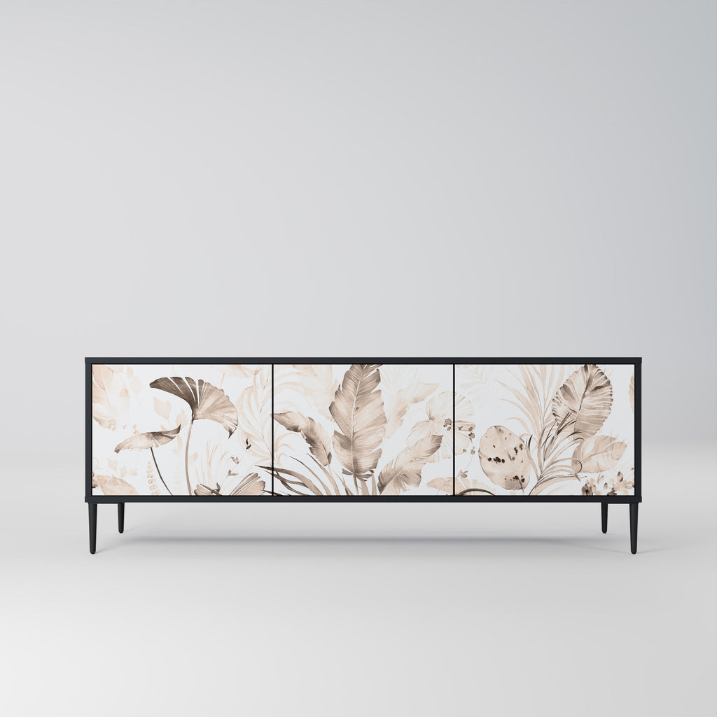 Meuble TV 3 portes WILD TENDERNESS en finition noire