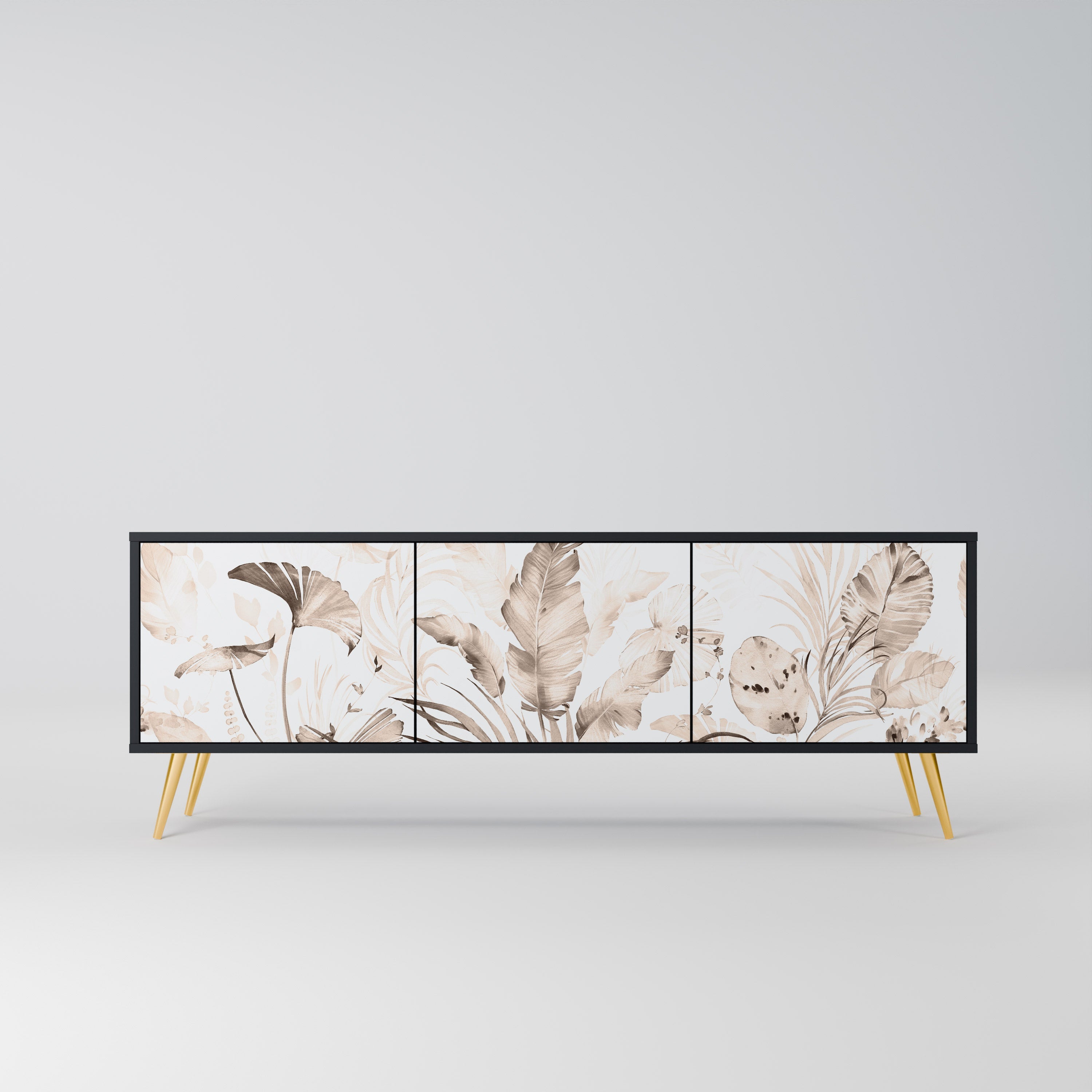 Meuble TV 3 portes WILD TENDERNESS en finition noire