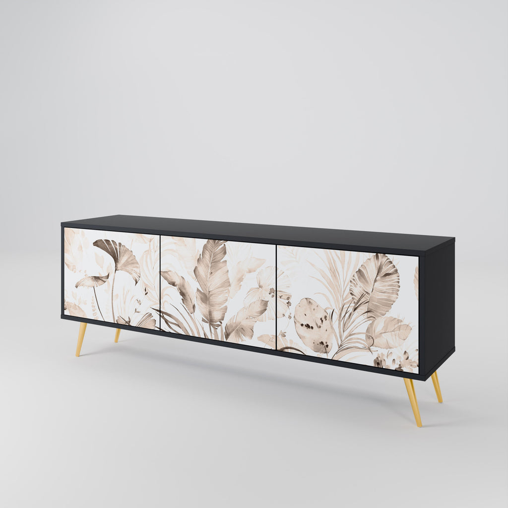 Meuble TV 3 portes WILD TENDERNESS en finition noire