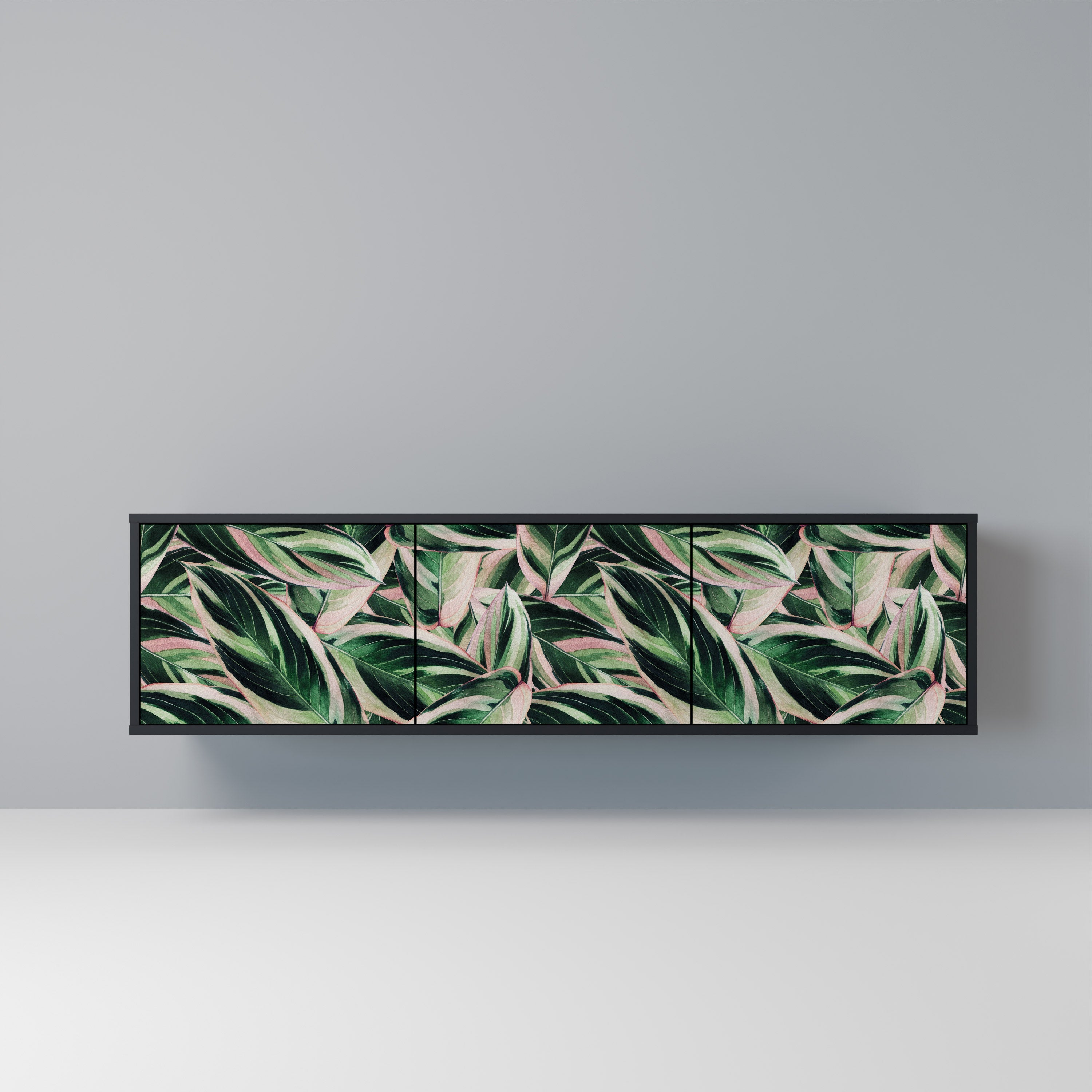 Meuble TV 3 portes EERIE STROMANTHE en finition noire