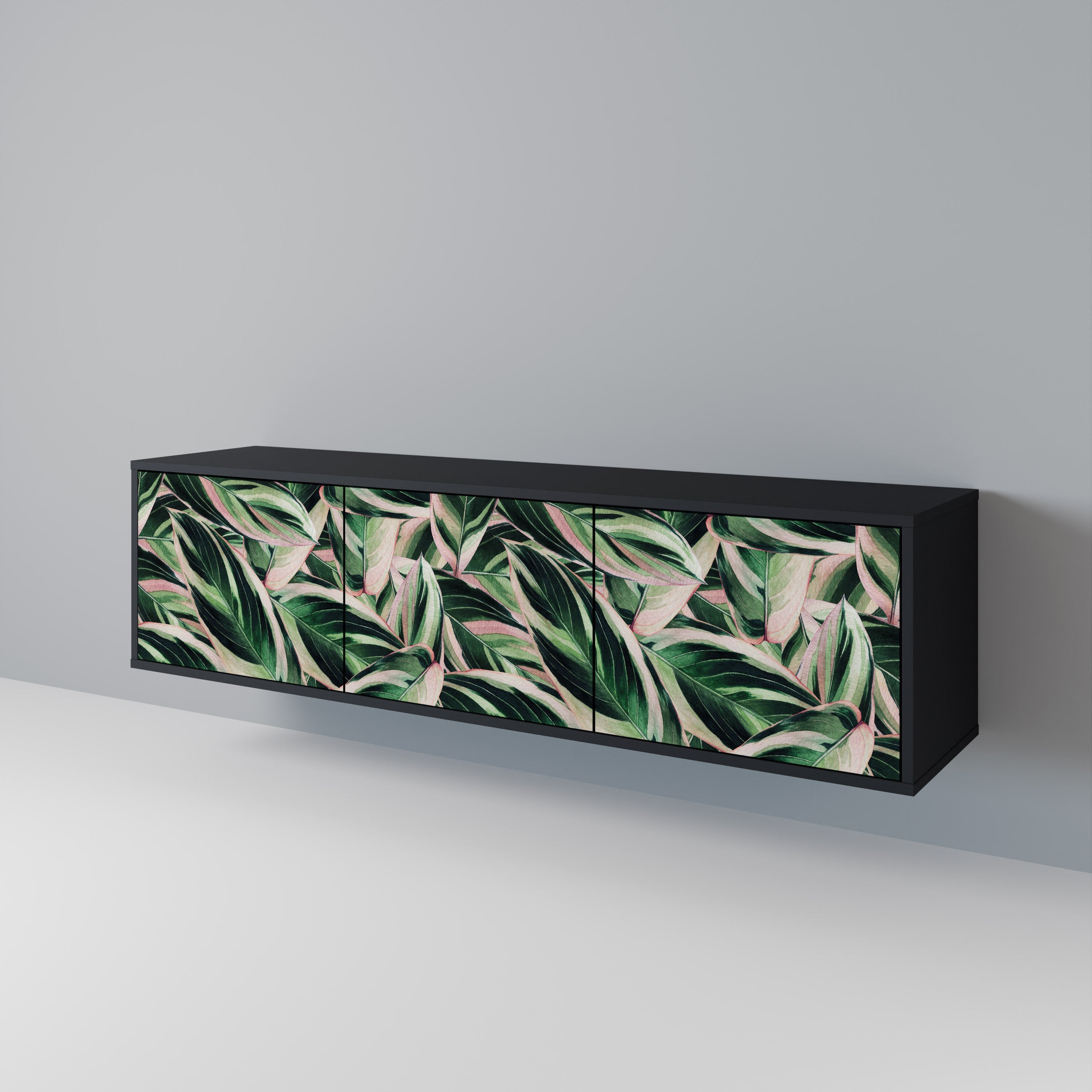 Meuble TV 3 portes EERIE STROMANTHE en finition noire