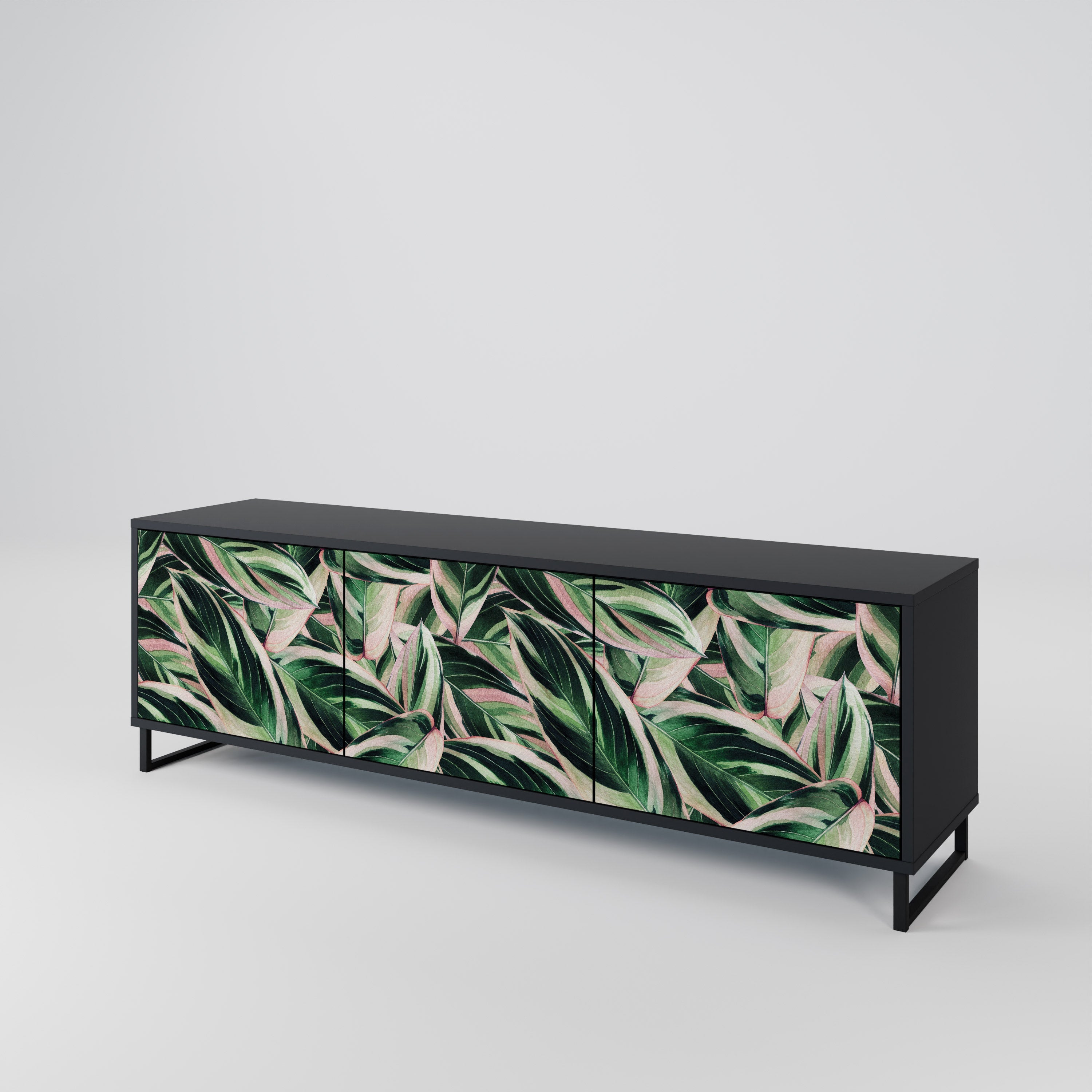 Meuble TV 3 portes EERIE STROMANTHE en finition noire