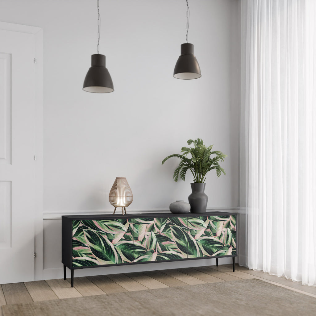 Meuble TV 3 portes EERIE STROMANTHE en finition noire