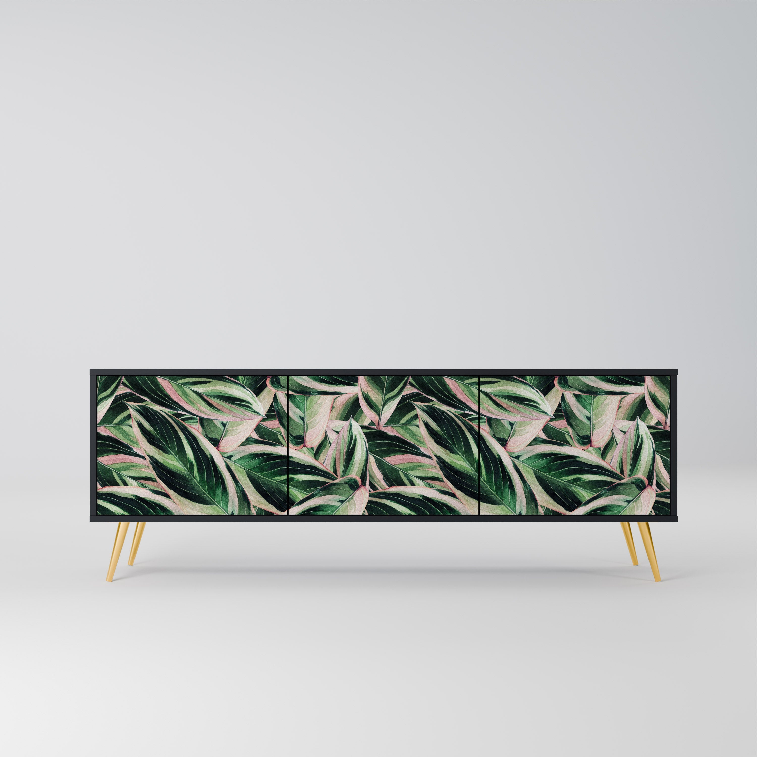 Meuble TV 3 portes EERIE STROMANTHE en finition noire