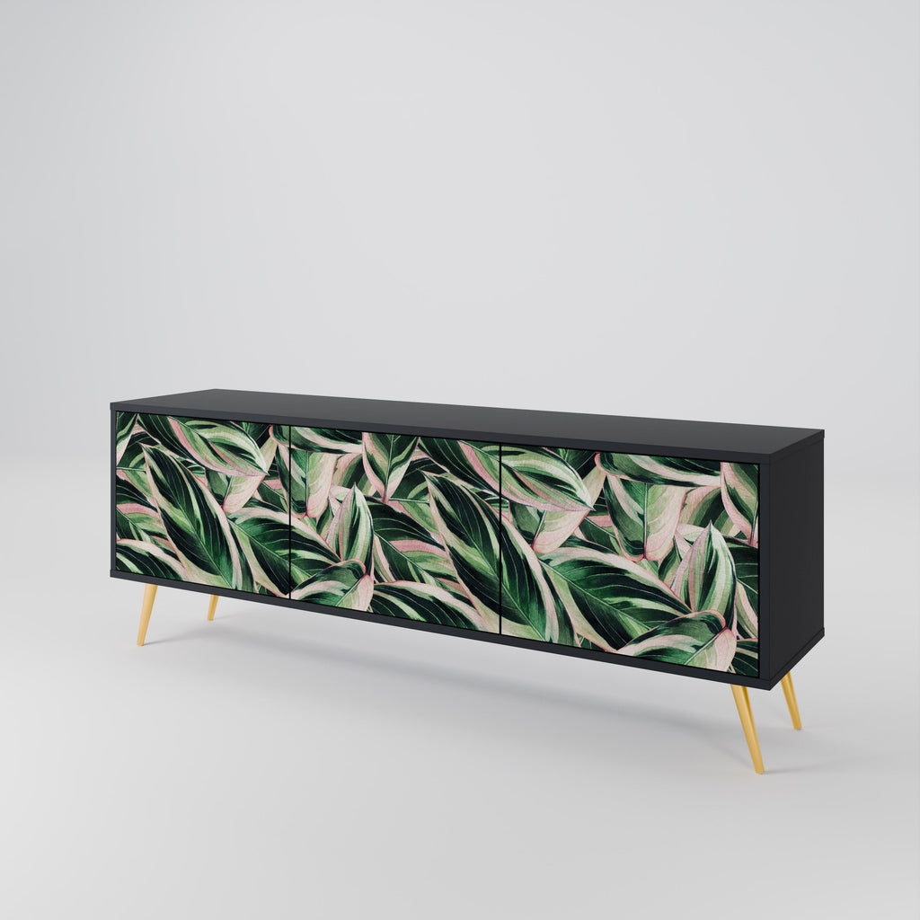 Meuble TV 3 portes EERIE STROMANTHE en finition noire