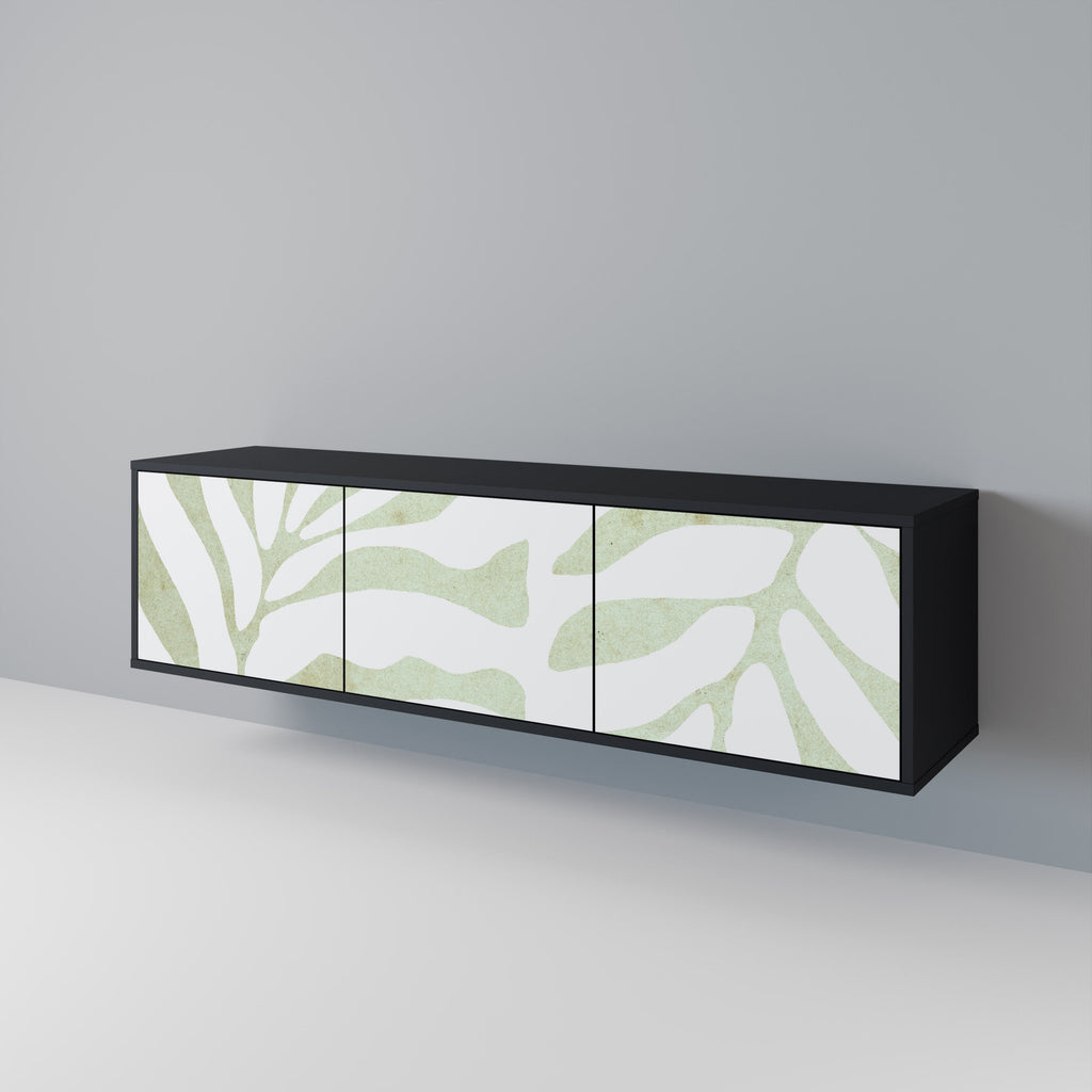 Meuble TV 3 portes BOTANICAL SPARK finition noire