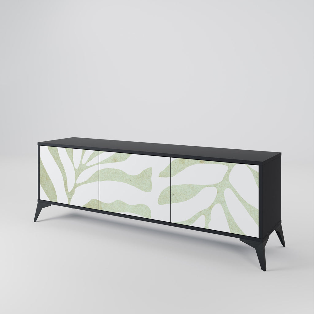 Meuble TV 3 portes BOTANICAL SPARK finition noire