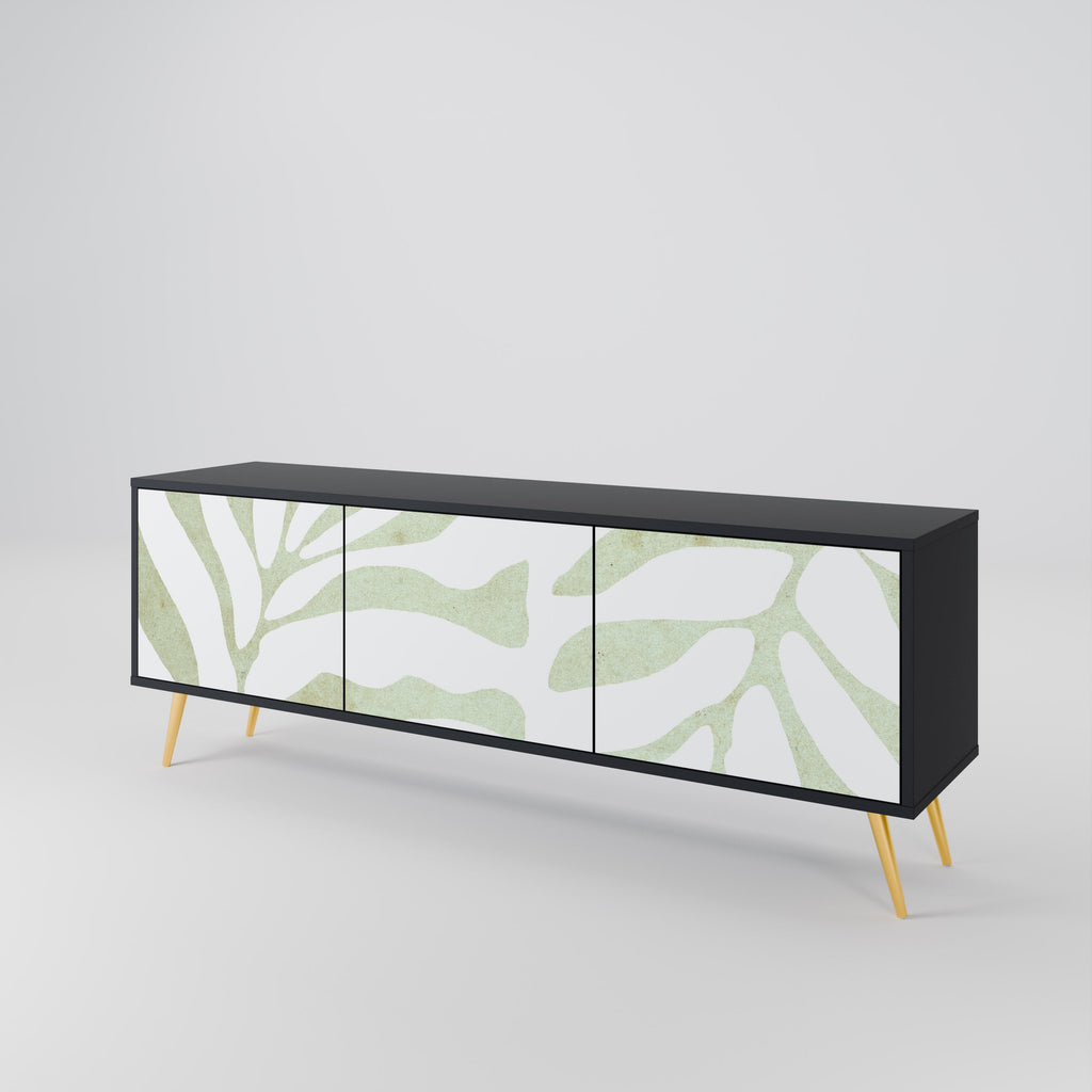 Meuble TV 3 portes BOTANICAL SPARK finition noire