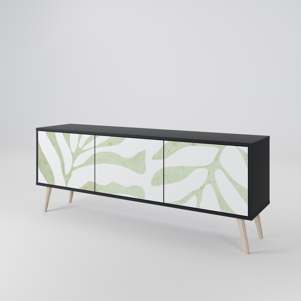 Meuble TV 3 portes BOTANICAL SPARK finition noire