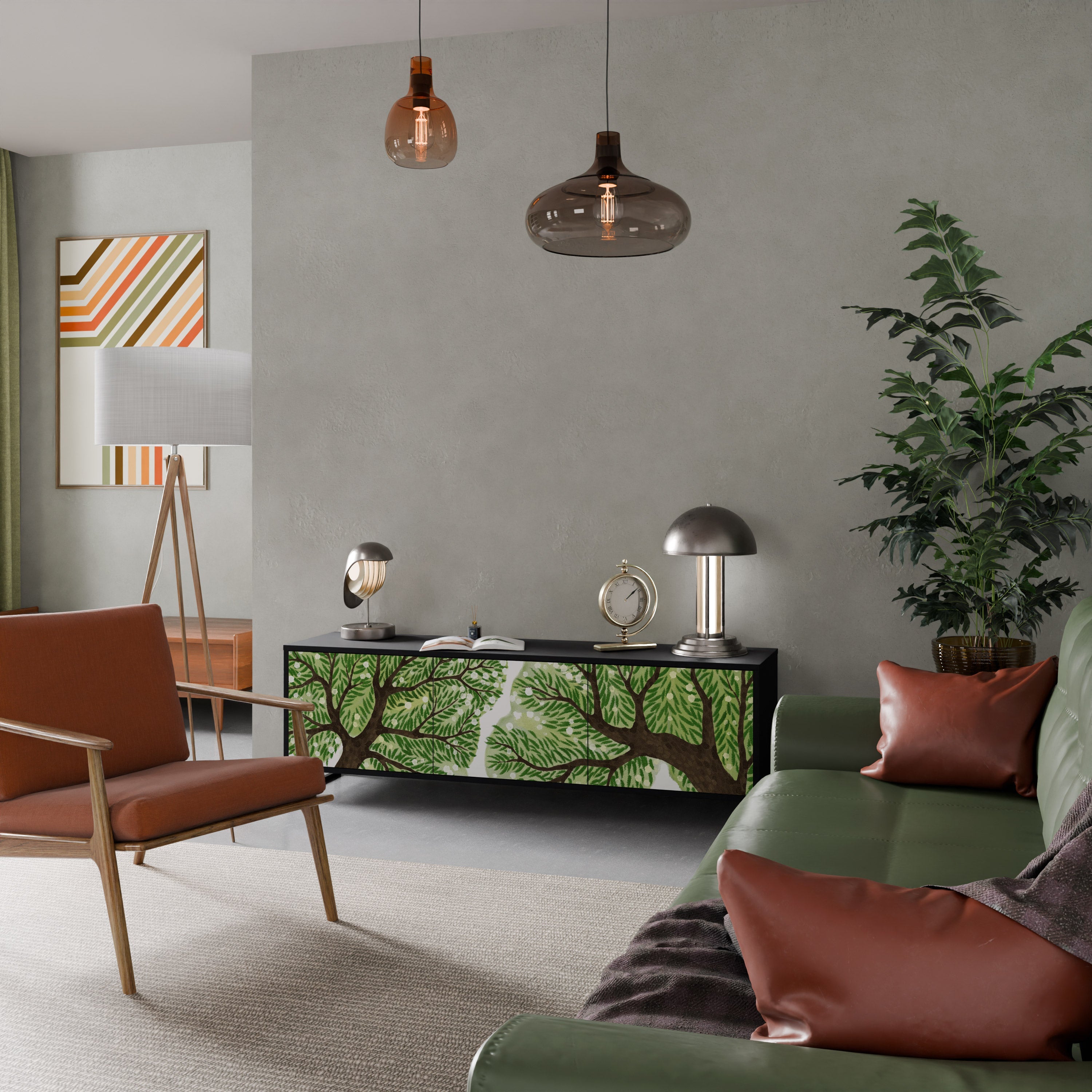 Meuble TV 3 portes WILDERNESS DASH finition noire