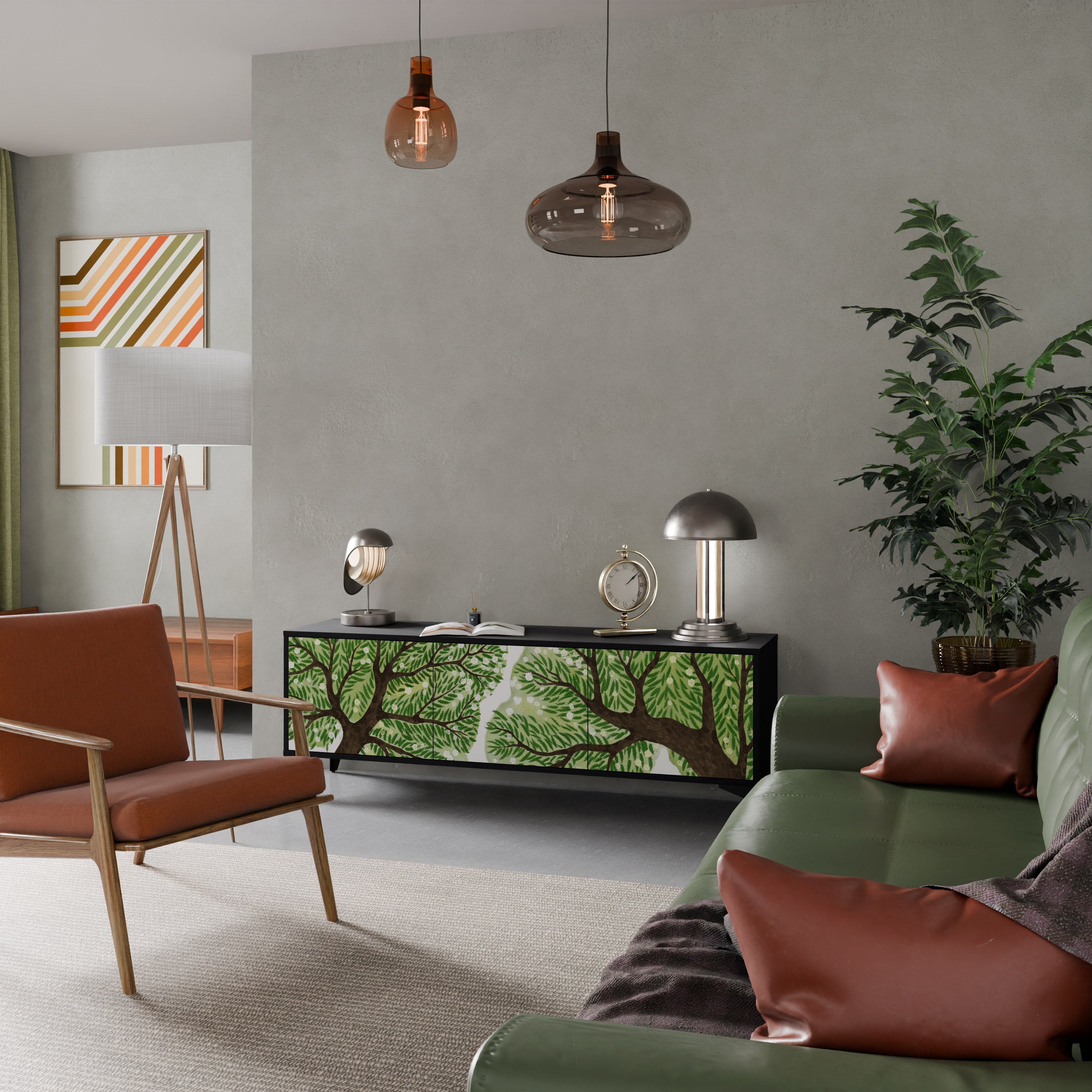 Meuble TV 3 portes WILDERNESS DASH finition noire