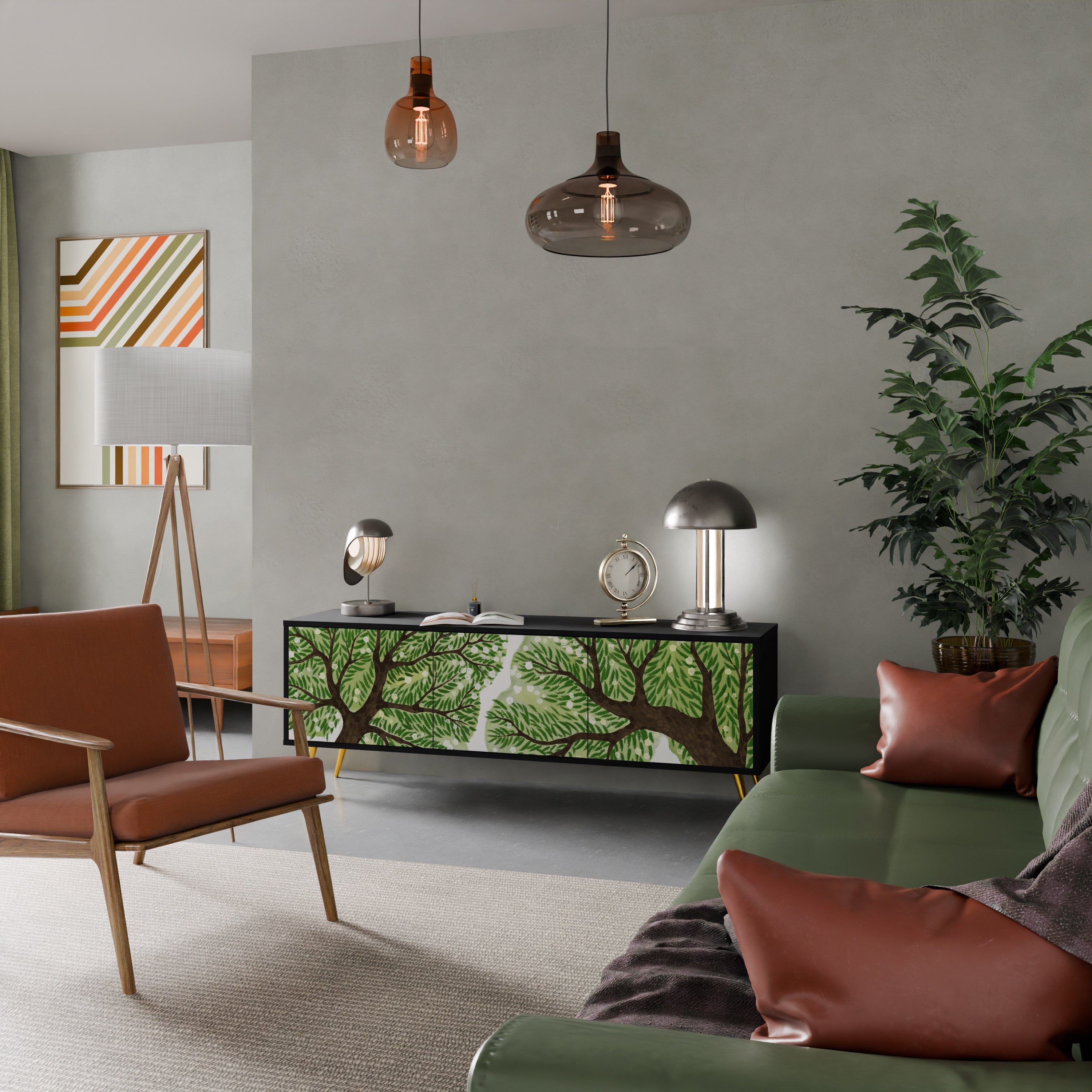 Meuble TV 3 portes WILDERNESS DASH finition noire