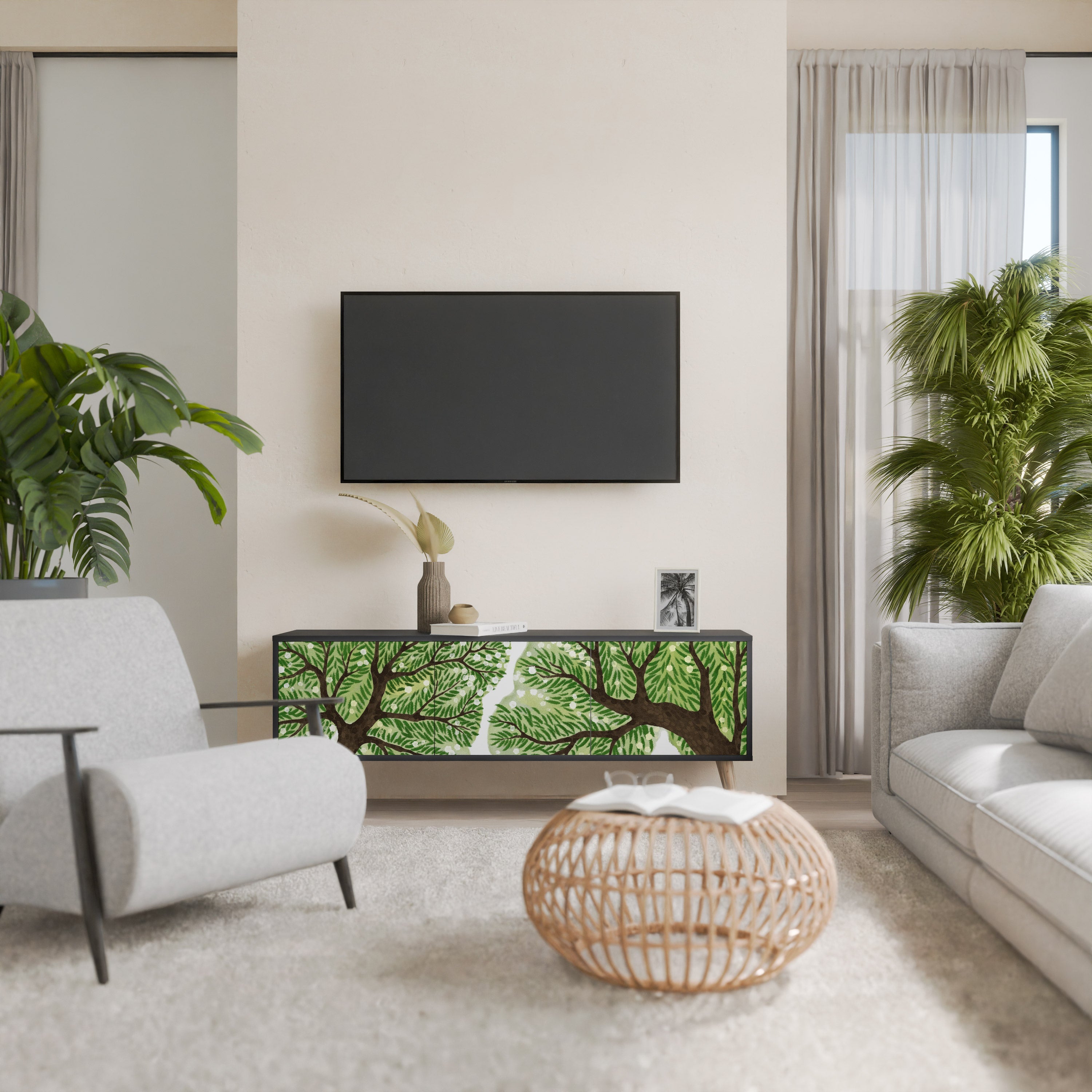 Meuble TV 3 portes WILDERNESS DASH finition noire