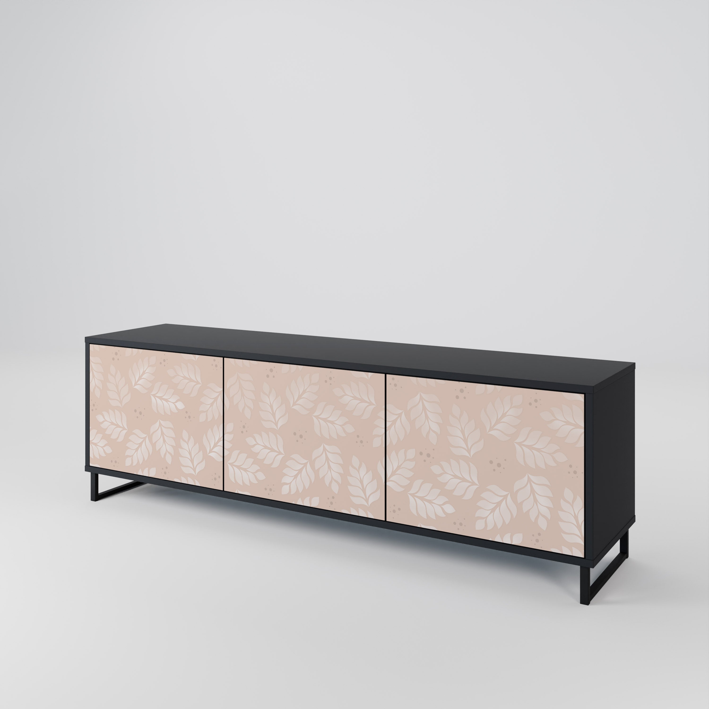 LEAVES ON BEIGE 3-Door TV Cabinet