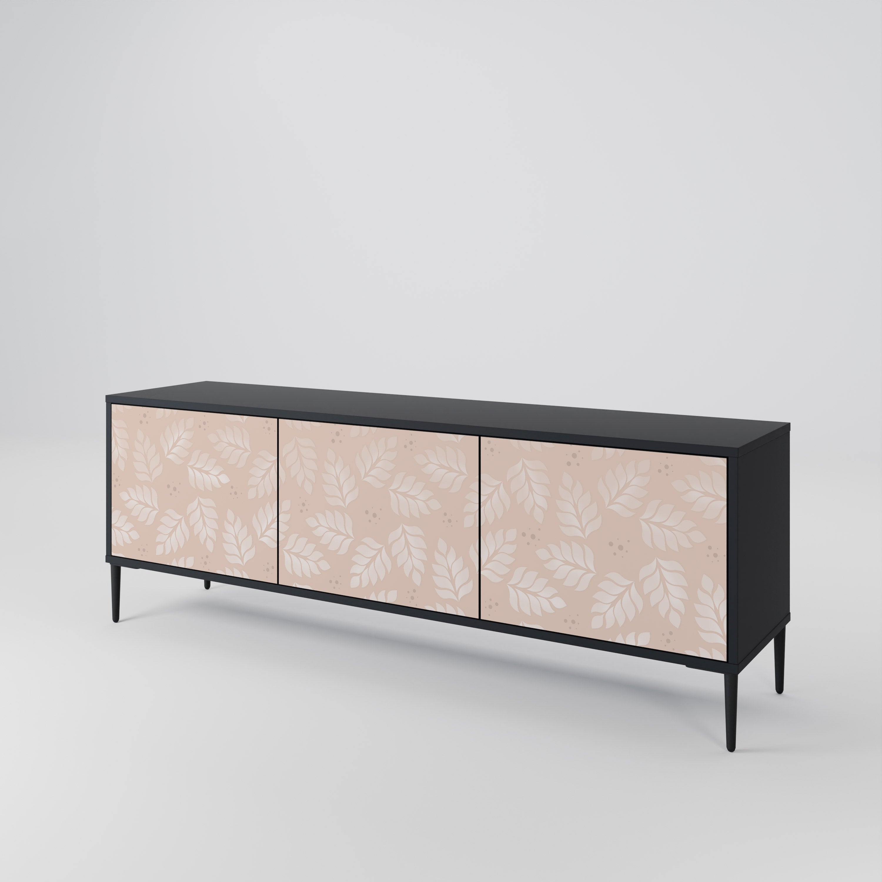 LEAVES ON BEIGE 3-Door TV Cabinet