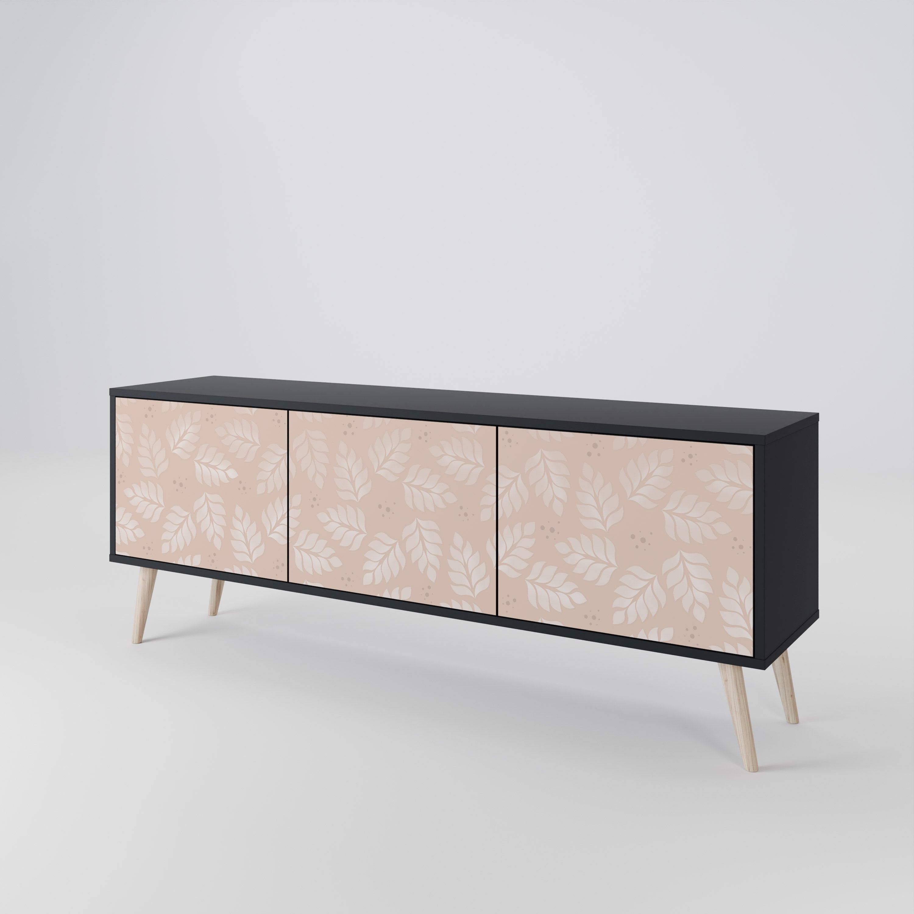 LEAVES ON BEIGE 3-Door TV Cabinet
