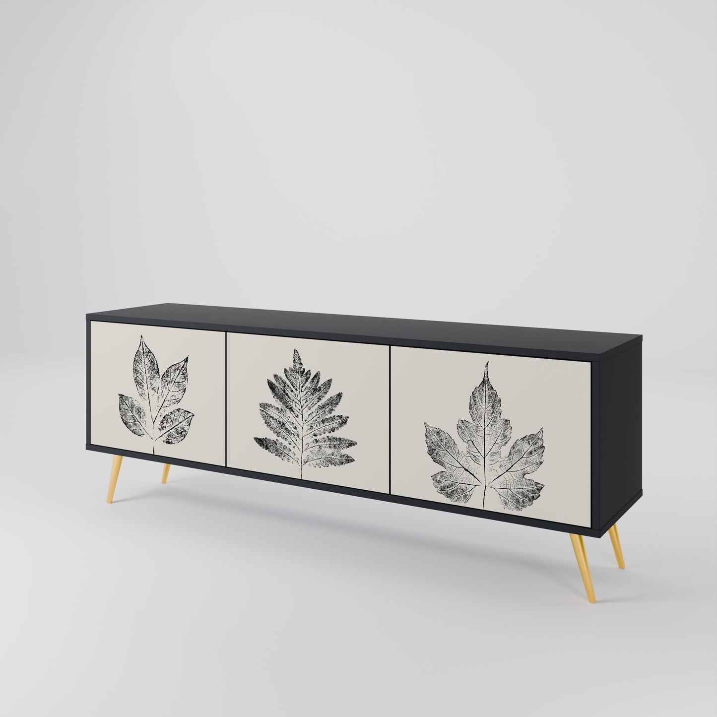 LEAFY STAMPS 3-Door TV Cabinet