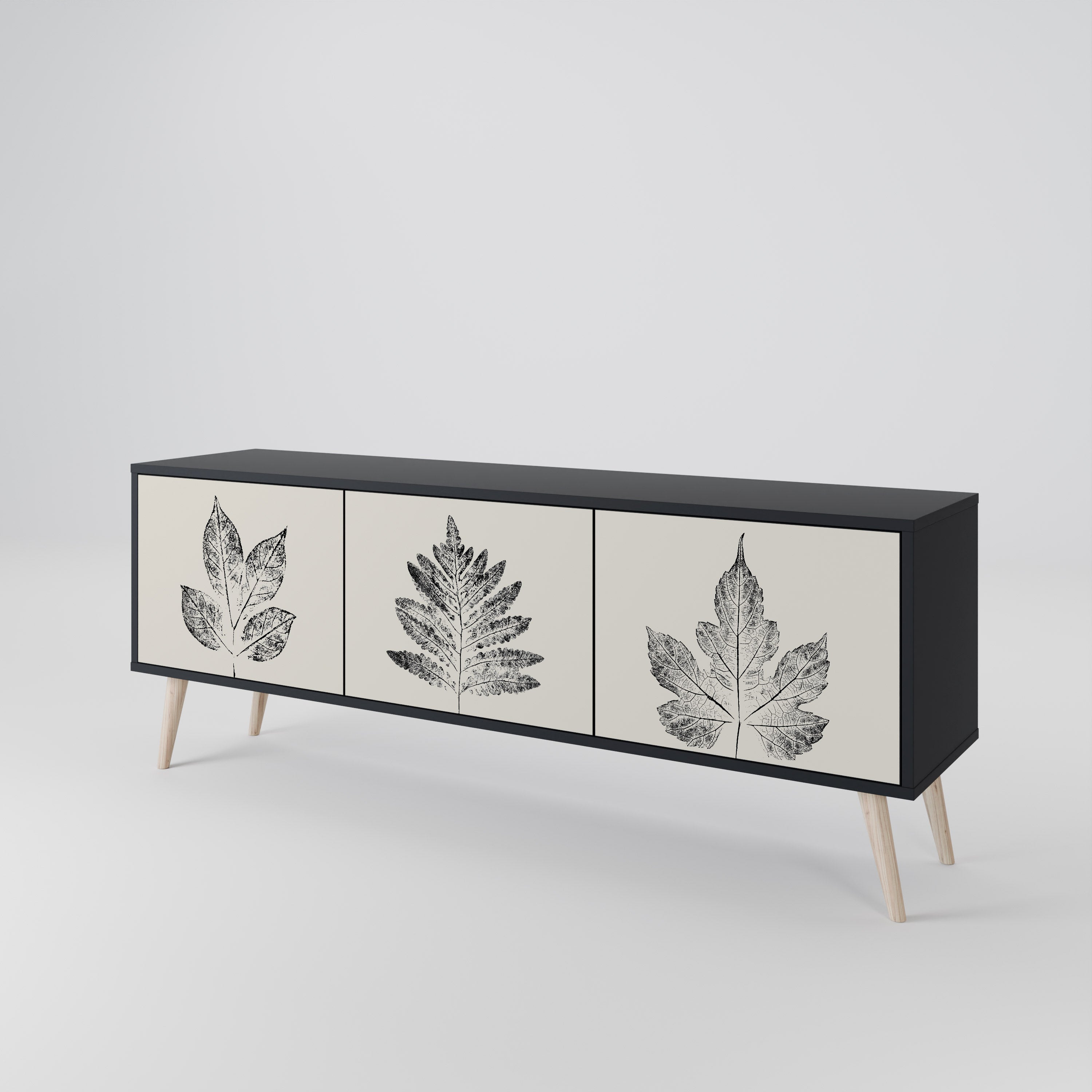 LEAFY STAMPS 3-Door TV Cabinet