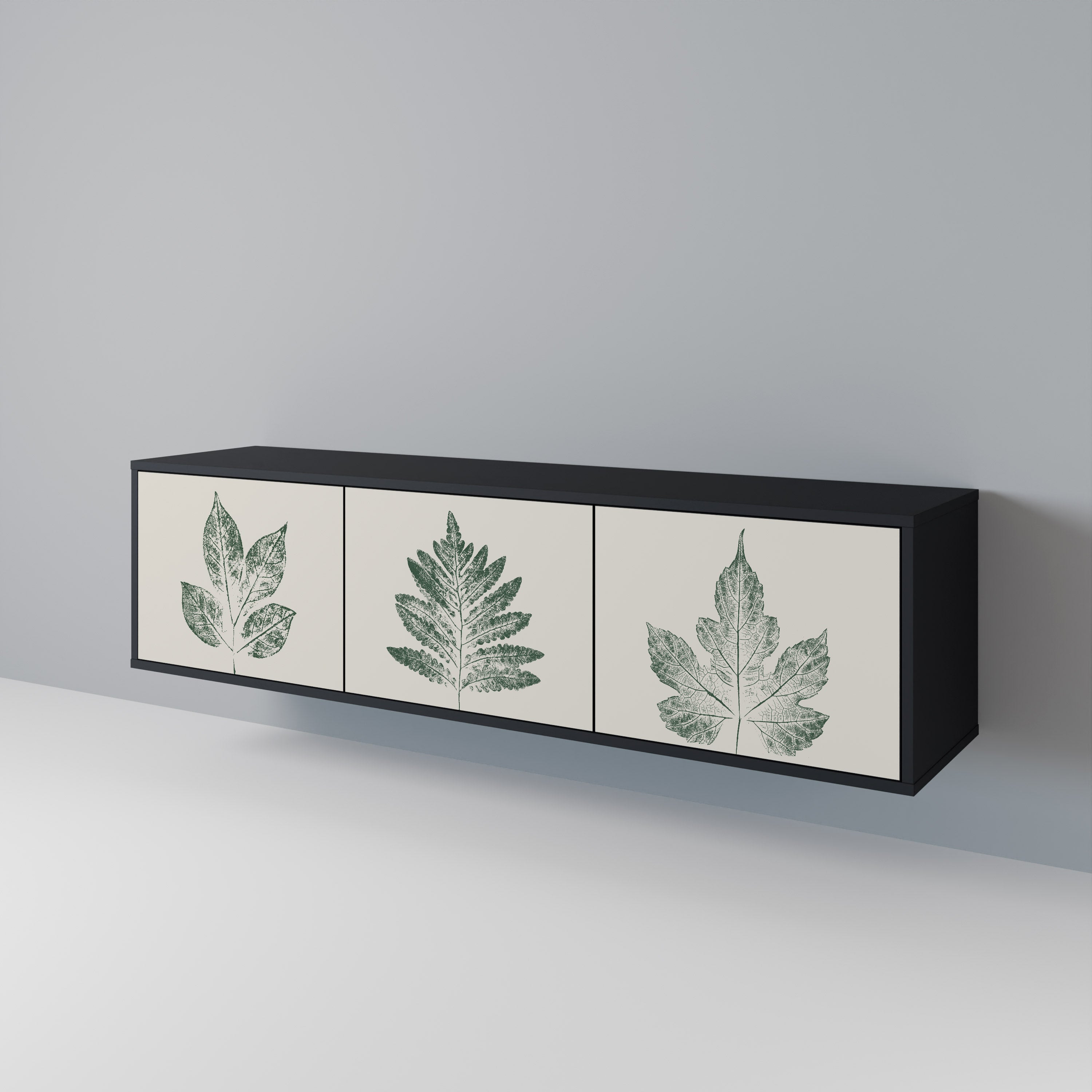 GREEN LEAFY STAMPS 3-Door TV Cabinet