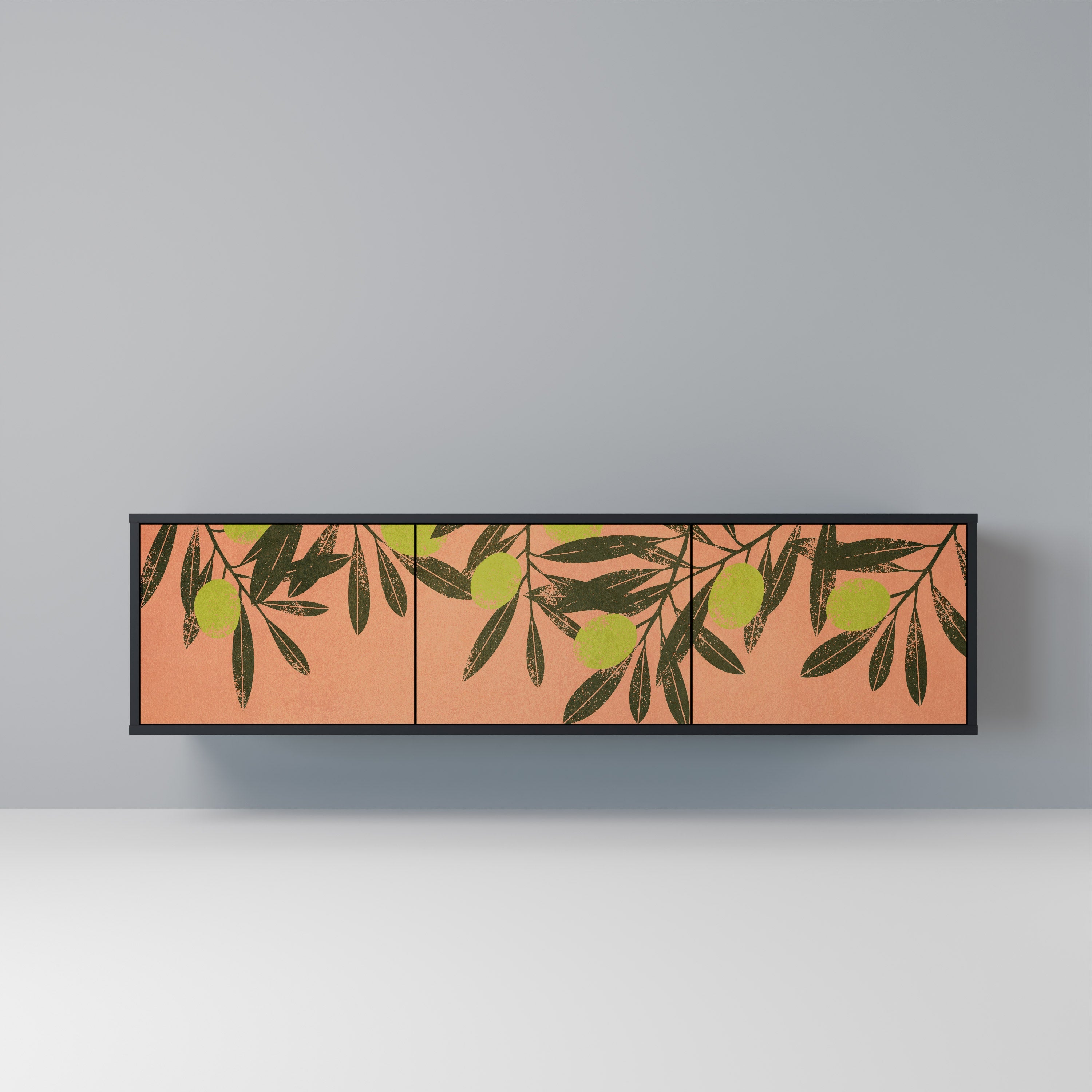 Meuble TV 3 portes JUICY OLIVES finition noire