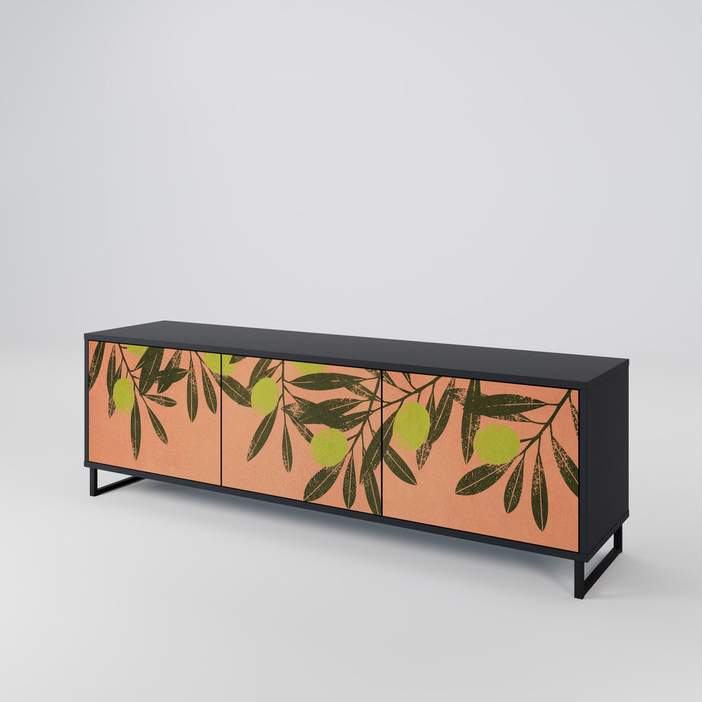 Meuble TV 3 portes JUICY OLIVES finition noire