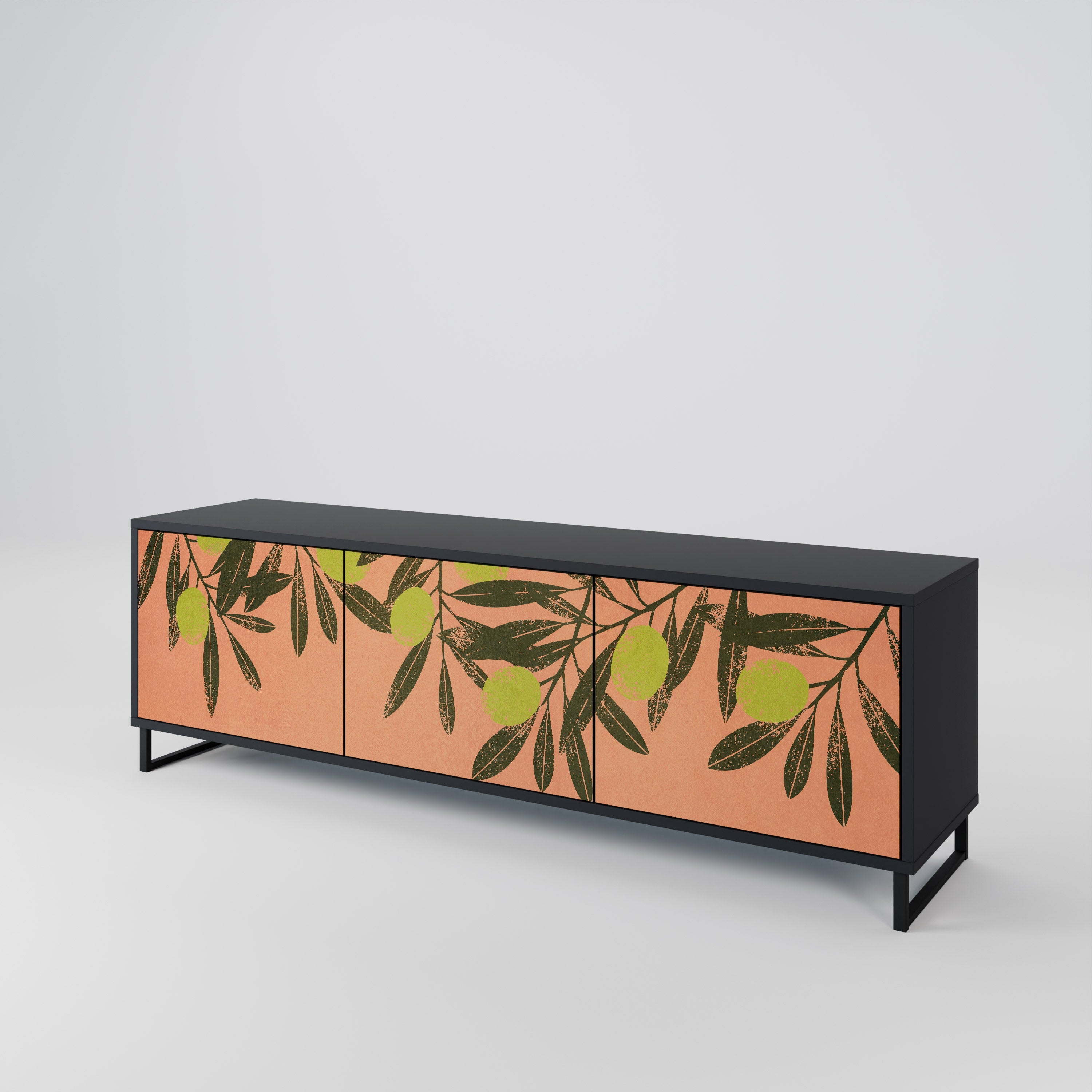 Meuble TV 3 portes JUICY OLIVES finition noire