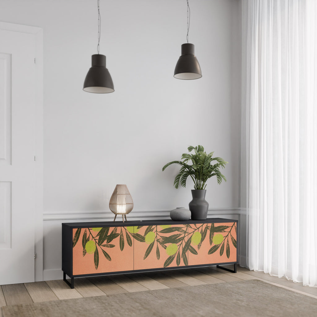 Meuble TV 3 portes JUICY OLIVES finition noire