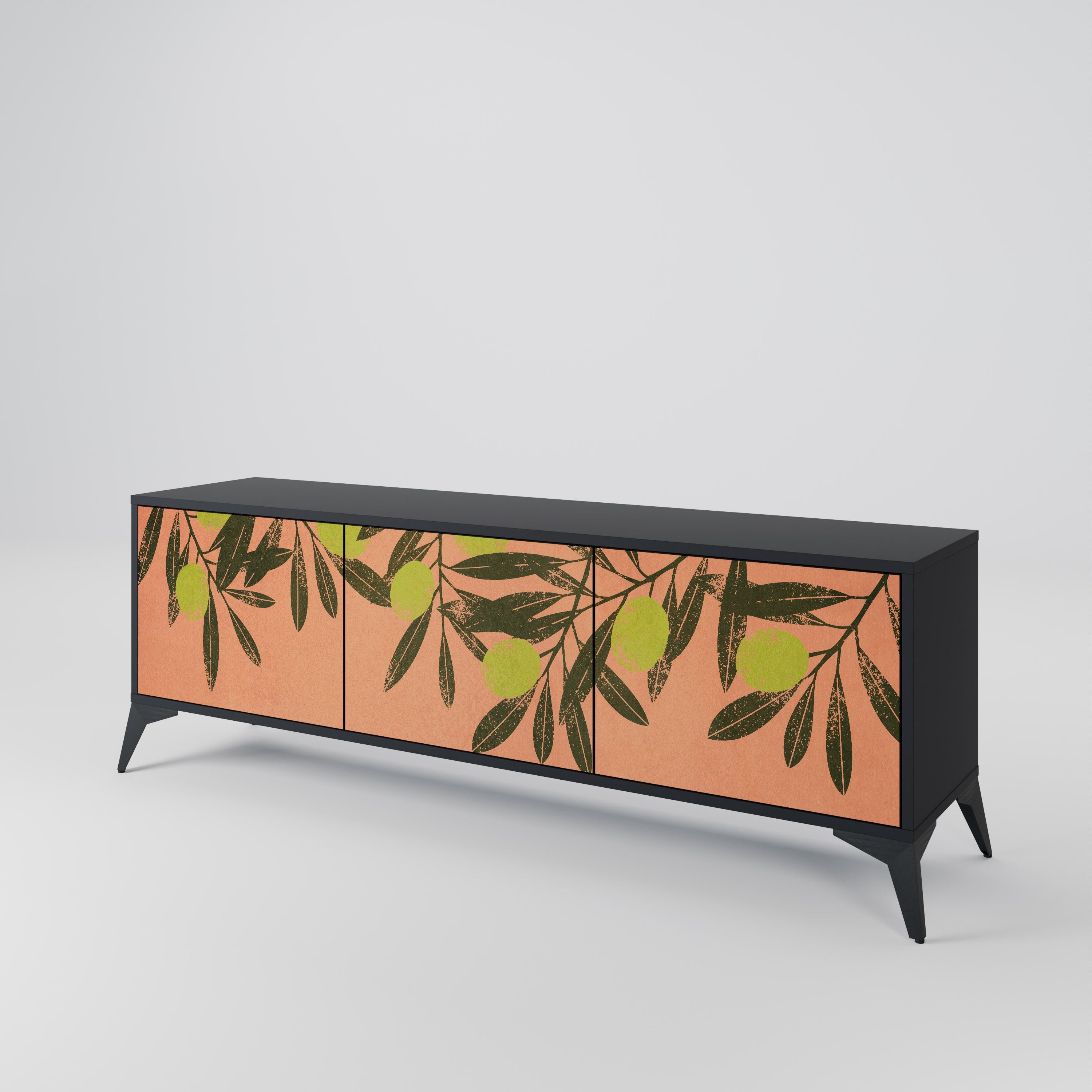 Meuble TV 3 portes JUICY OLIVES finition noire