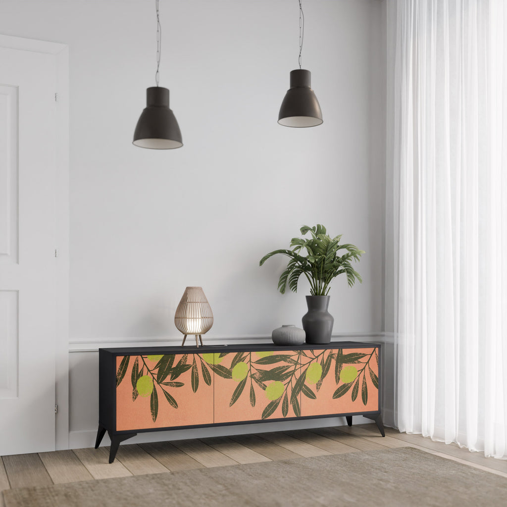 Meuble TV 3 portes JUICY OLIVES finition noire