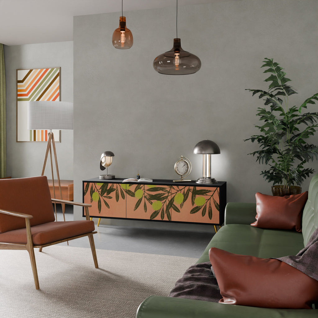 Meuble TV 3 portes JUICY OLIVES finition noire