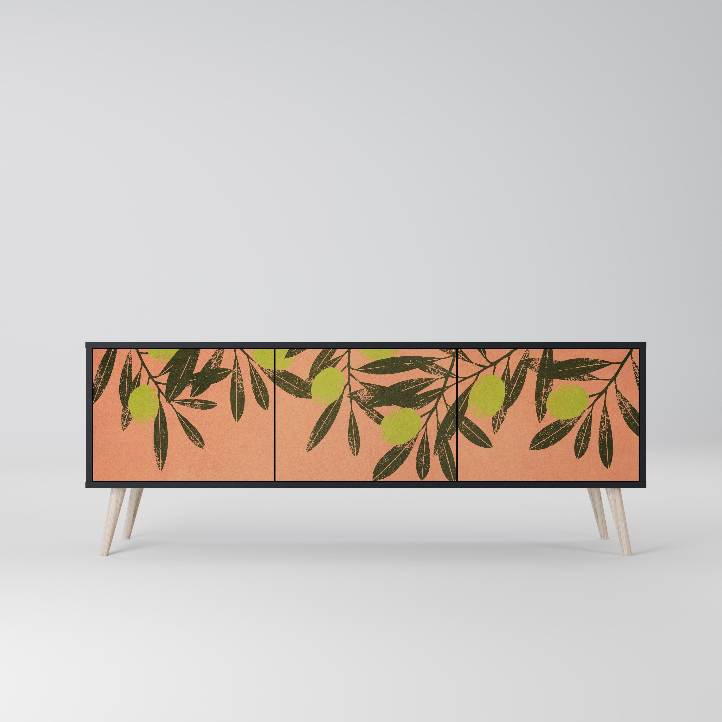 Meuble TV 3 portes JUICY OLIVES finition noire