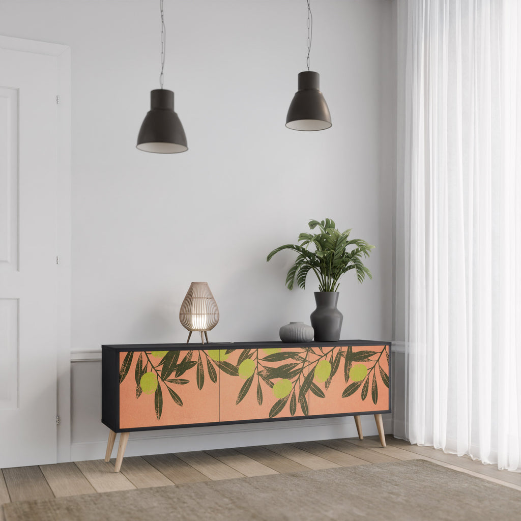 Meuble TV 3 portes JUICY OLIVES finition noire