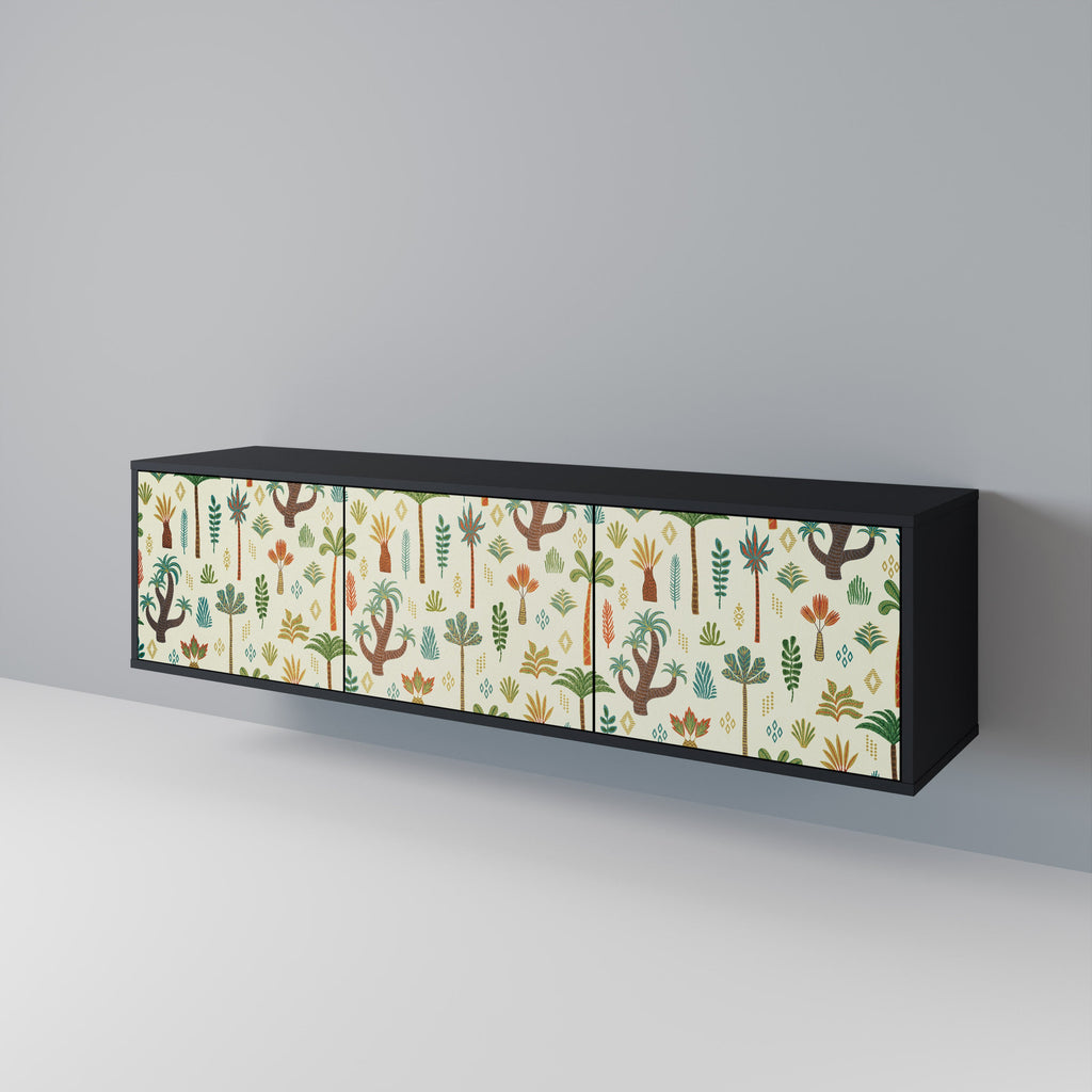 PALM SPRING 3-Door TV Stand in Black Finish