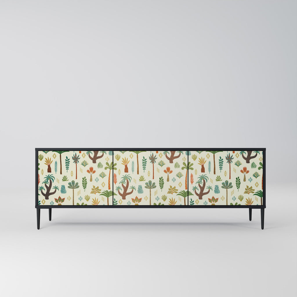 PALM SPRING 3-Door TV Stand in Black Finish