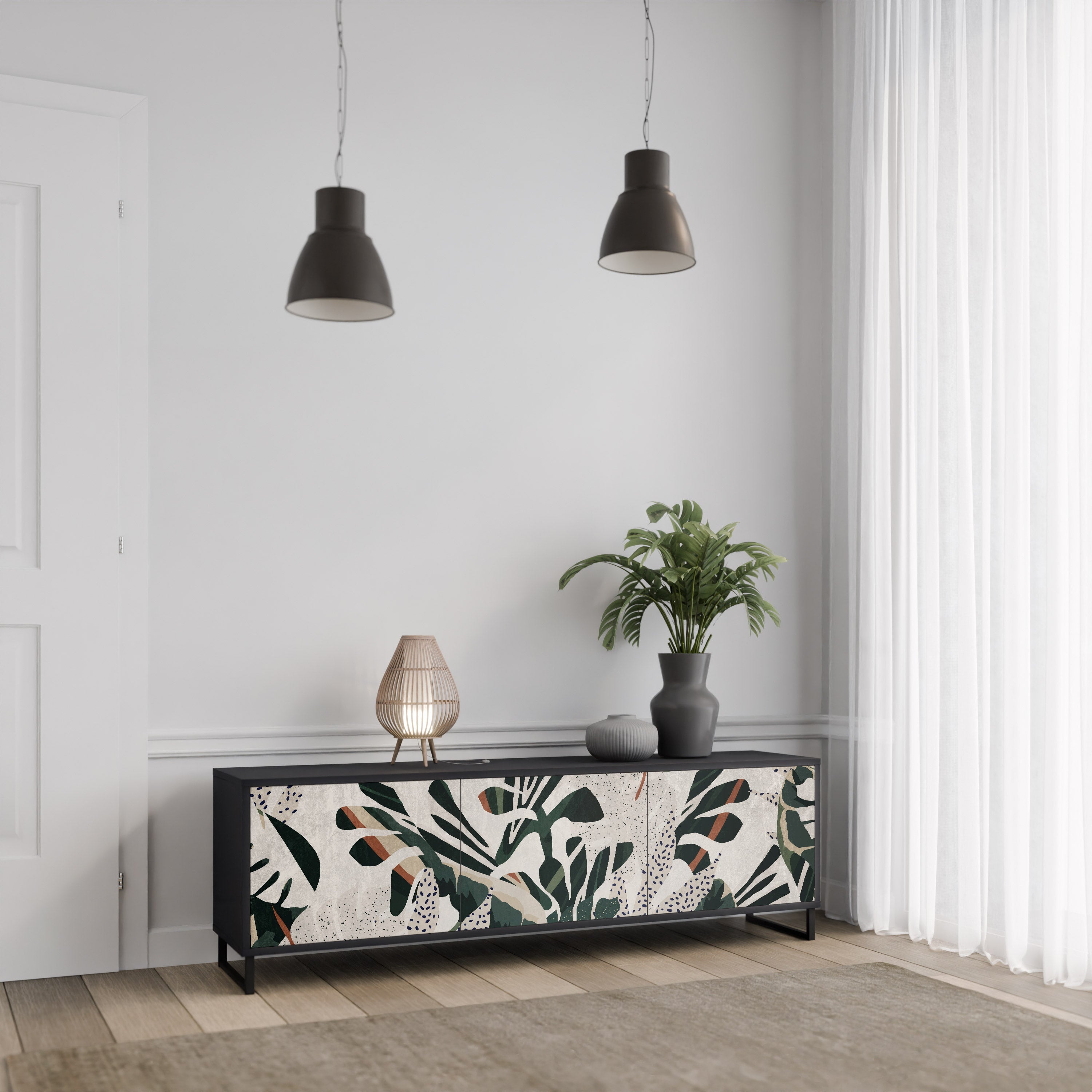 Meuble TV 3 portes VERDURE FORMATION finition noire