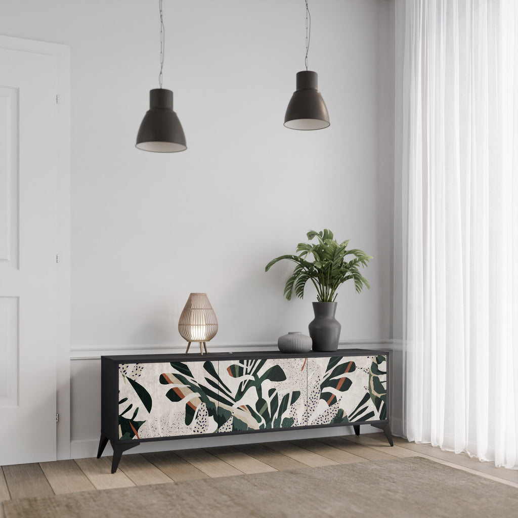 Meuble TV 3 portes VERDURE FORMATION finition noire