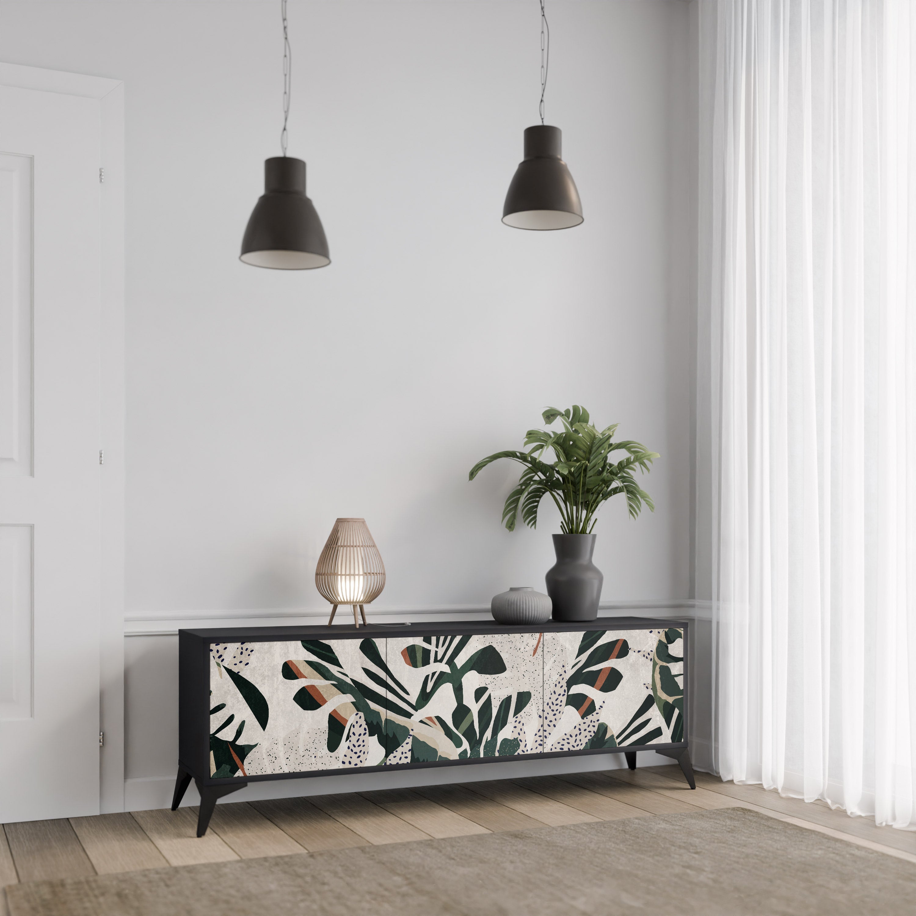 Meuble TV 3 portes VERDURE FORMATION finition noire