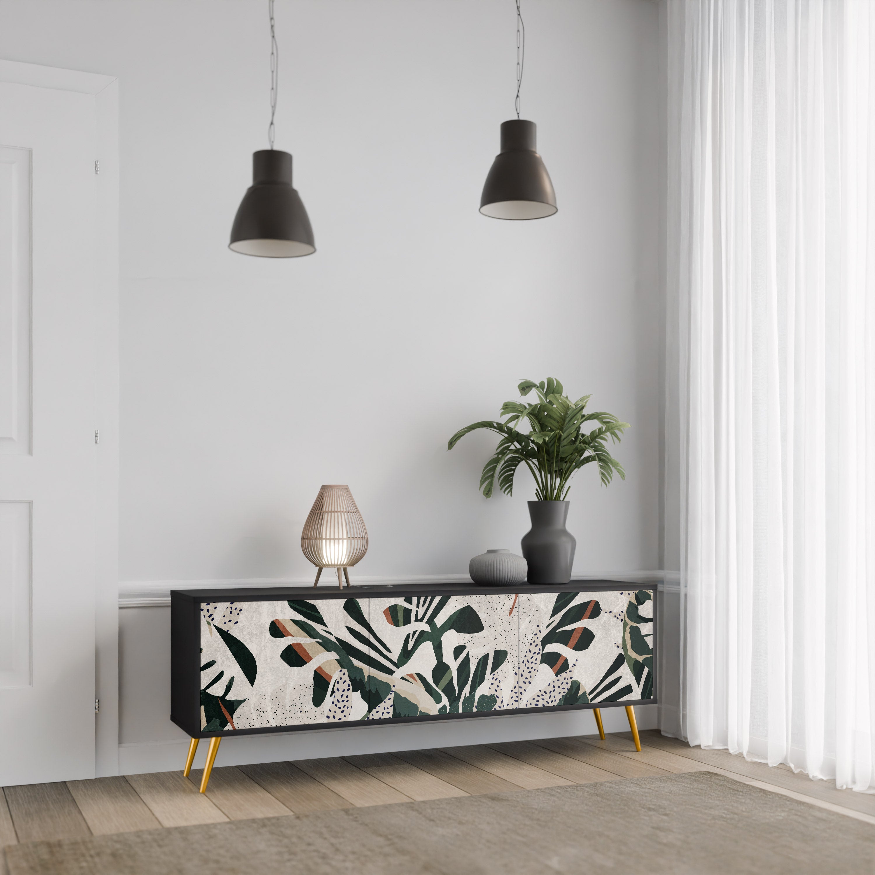 Meuble TV 3 portes VERDURE FORMATION finition noire