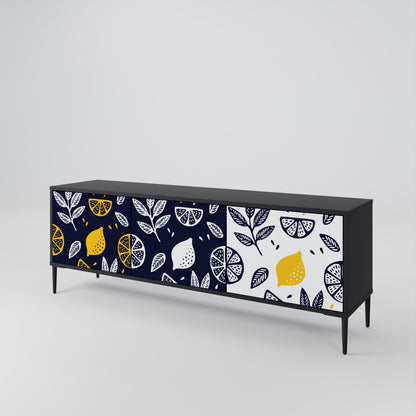 CITRUS BLACK AND WHITE 3-Door TV Cabinet