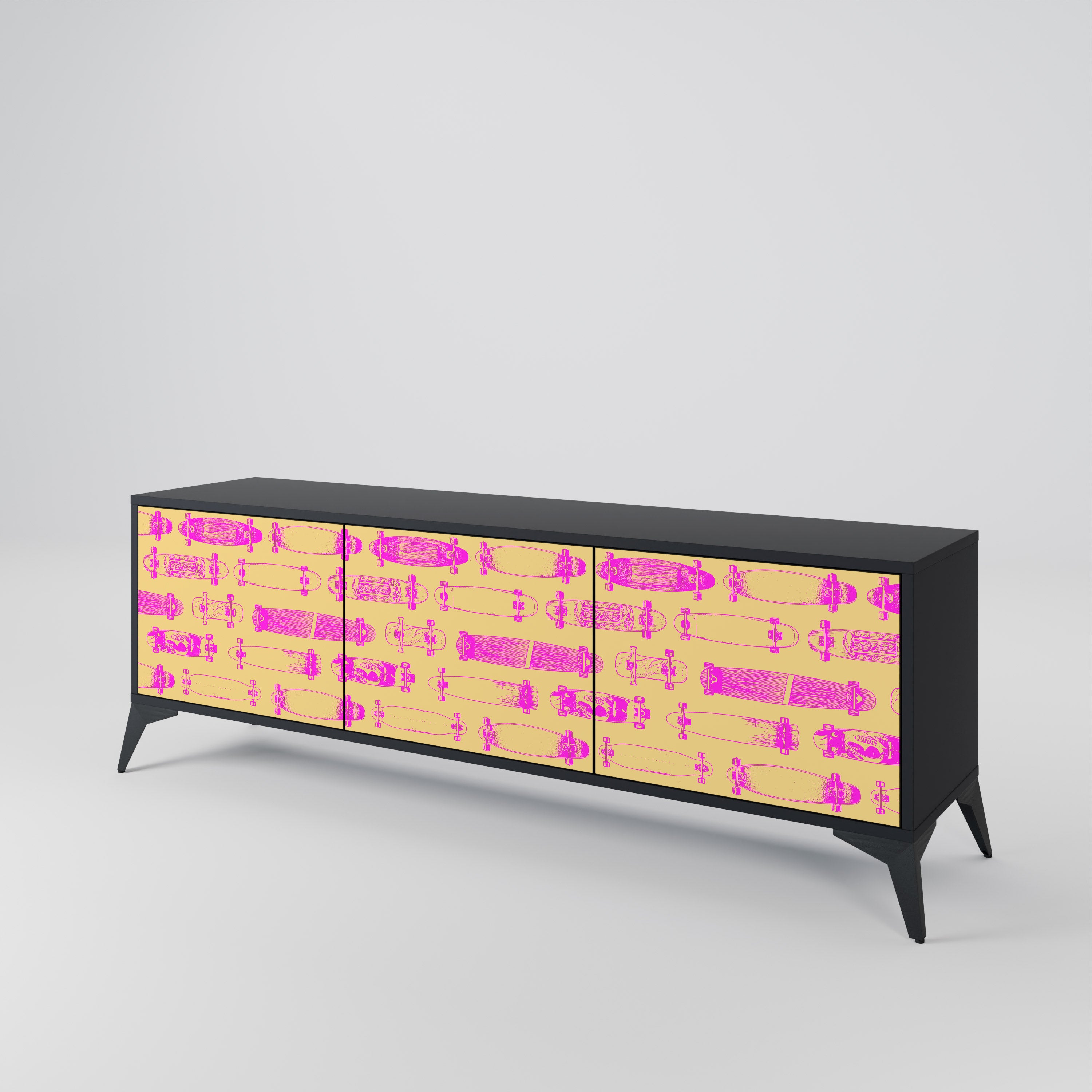 SKATEBOARD ARTISTRY 3-Door TV Cabinet