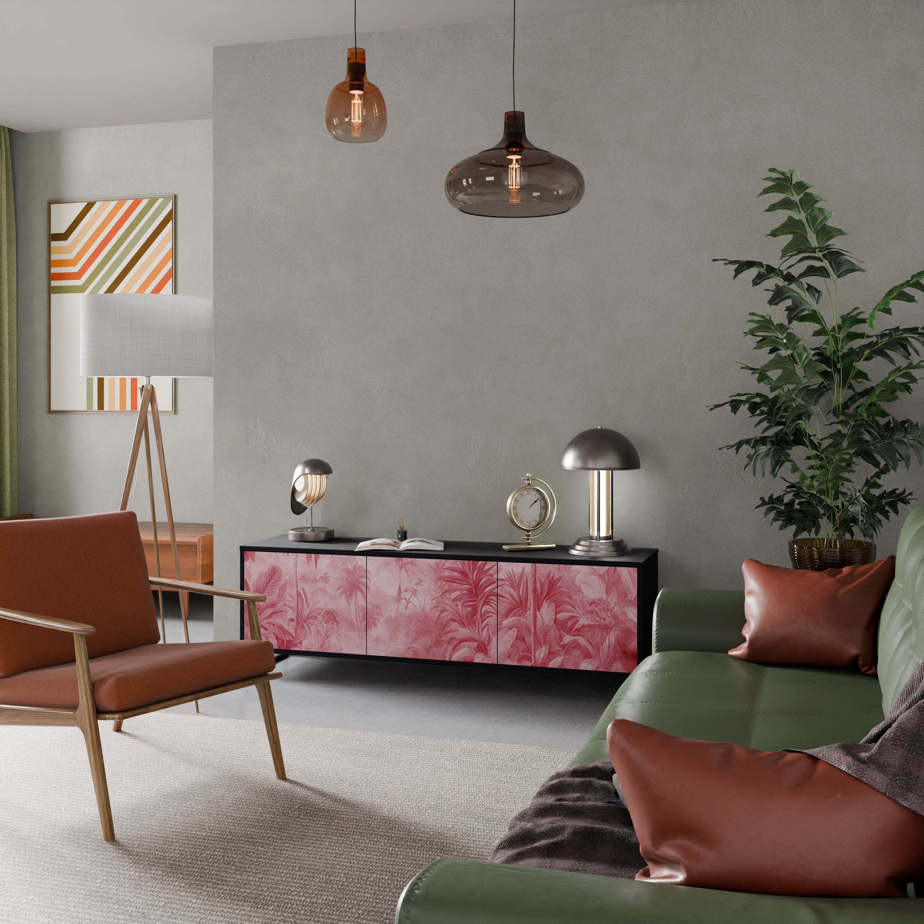 Meuble TV 3 portes SWEET TROPICS finition noire