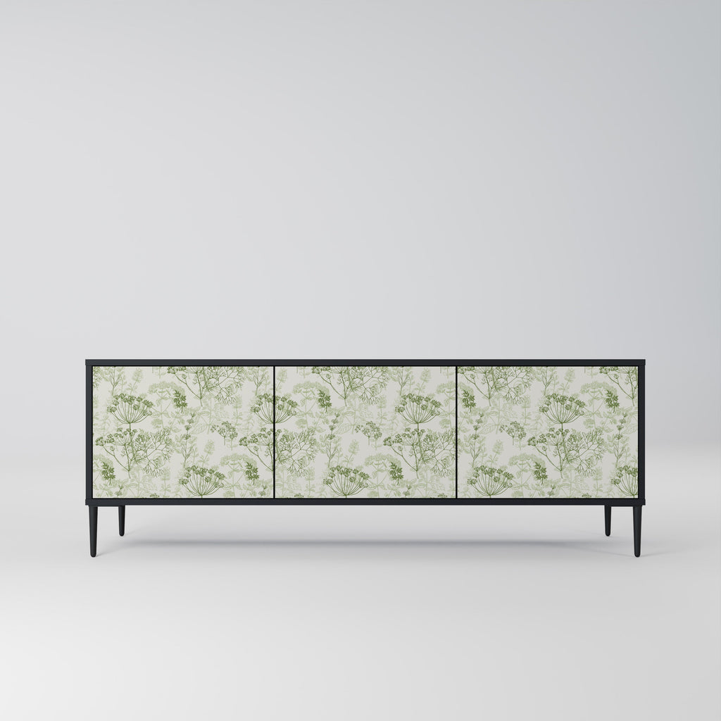 Meuble TV 3 portes FENNEL BALDACHIN en finition noire